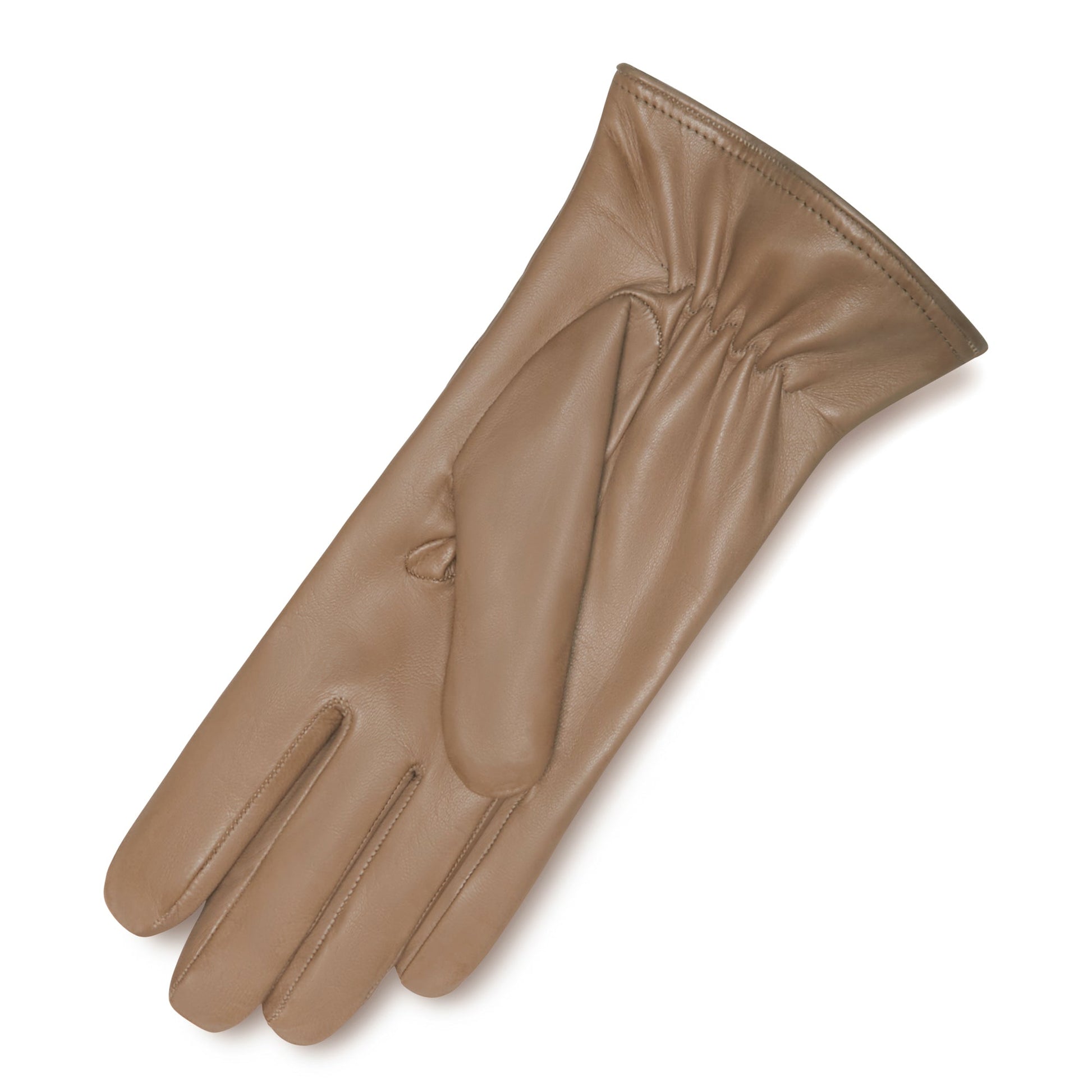 Honoré Rosette taupe goatskin leather gloves -  - Isabel Bernard