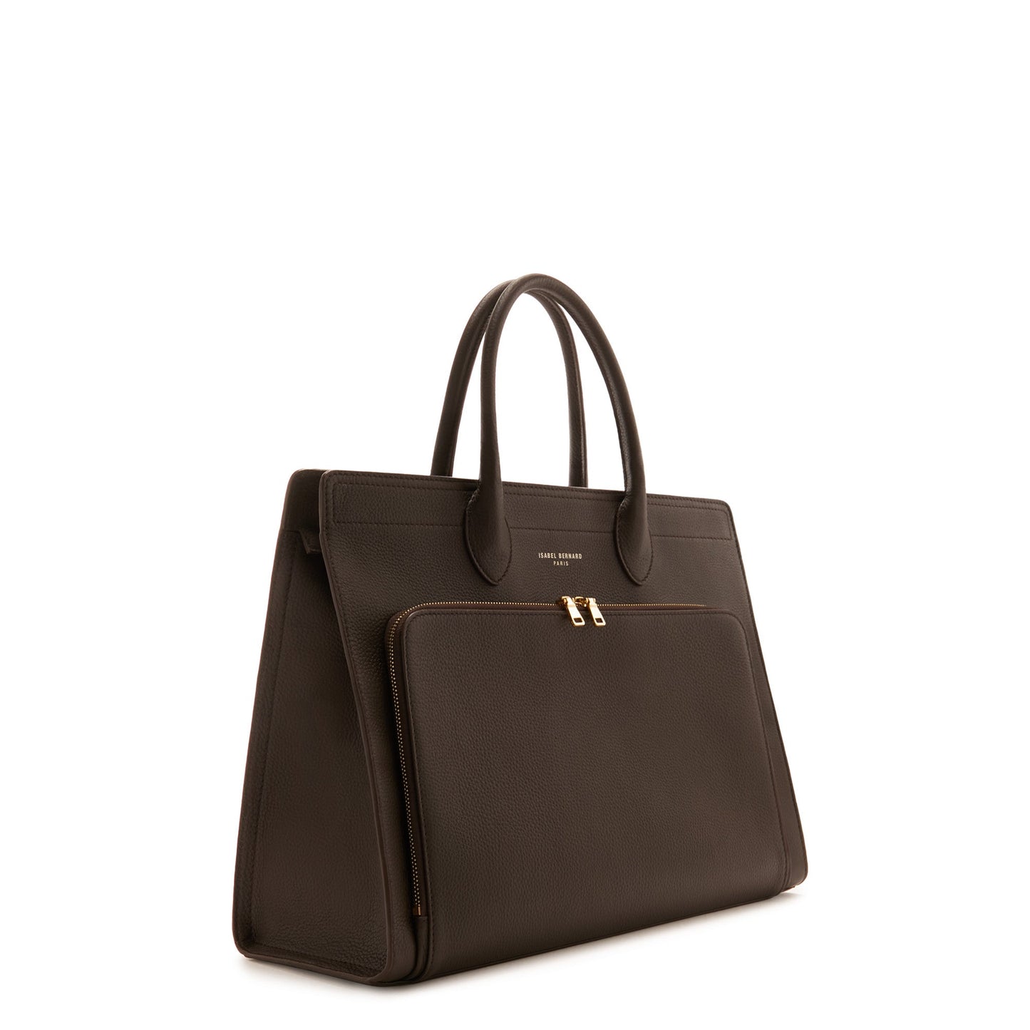 Honoré Nadine brown calfskin leather handbag with laptop compartment -  - Isabel Bernard