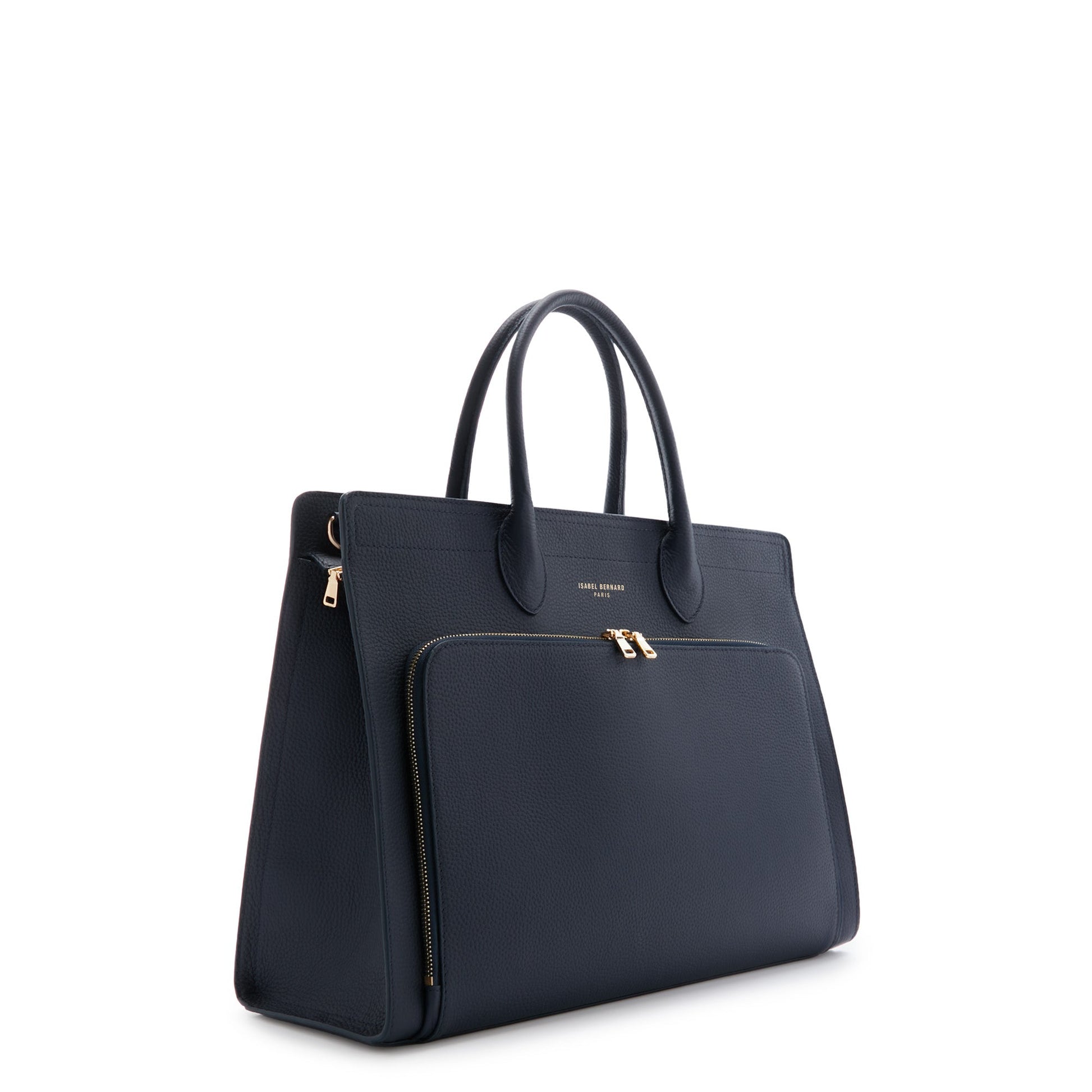 Honoré Nadine blue calfskin leather handbag with laptop compartment -  - Isabel Bernard
