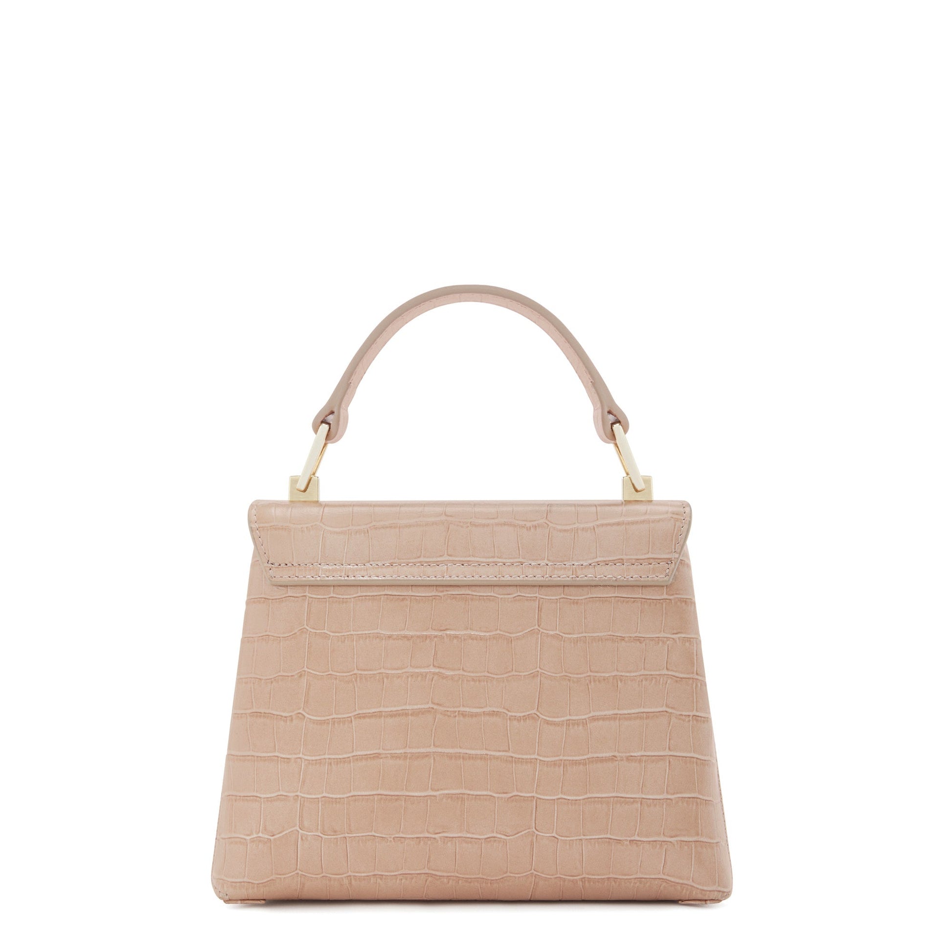 Femme Forte Heline croco beige calfskin leather handbag -  - Isabel Bernard