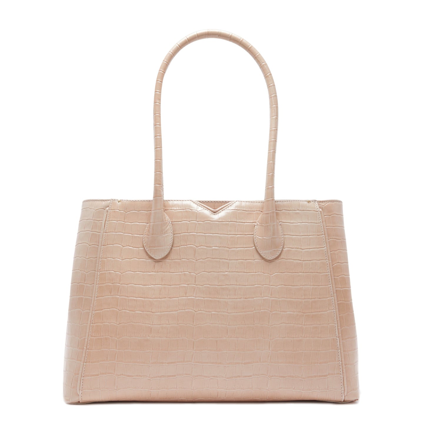 Honoré Cloe croco beige calfskin leather handbag -  - Isabel Bernard