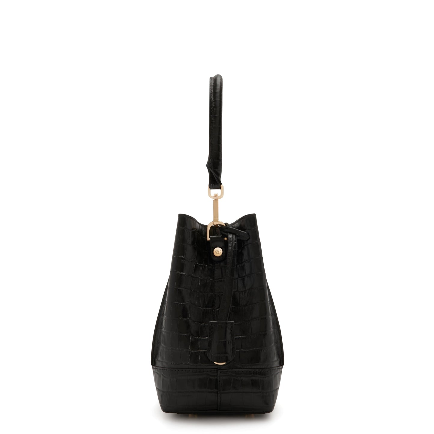 Femme Forte Minette croco black calfskin leather handbag -  - Isabel Bernard