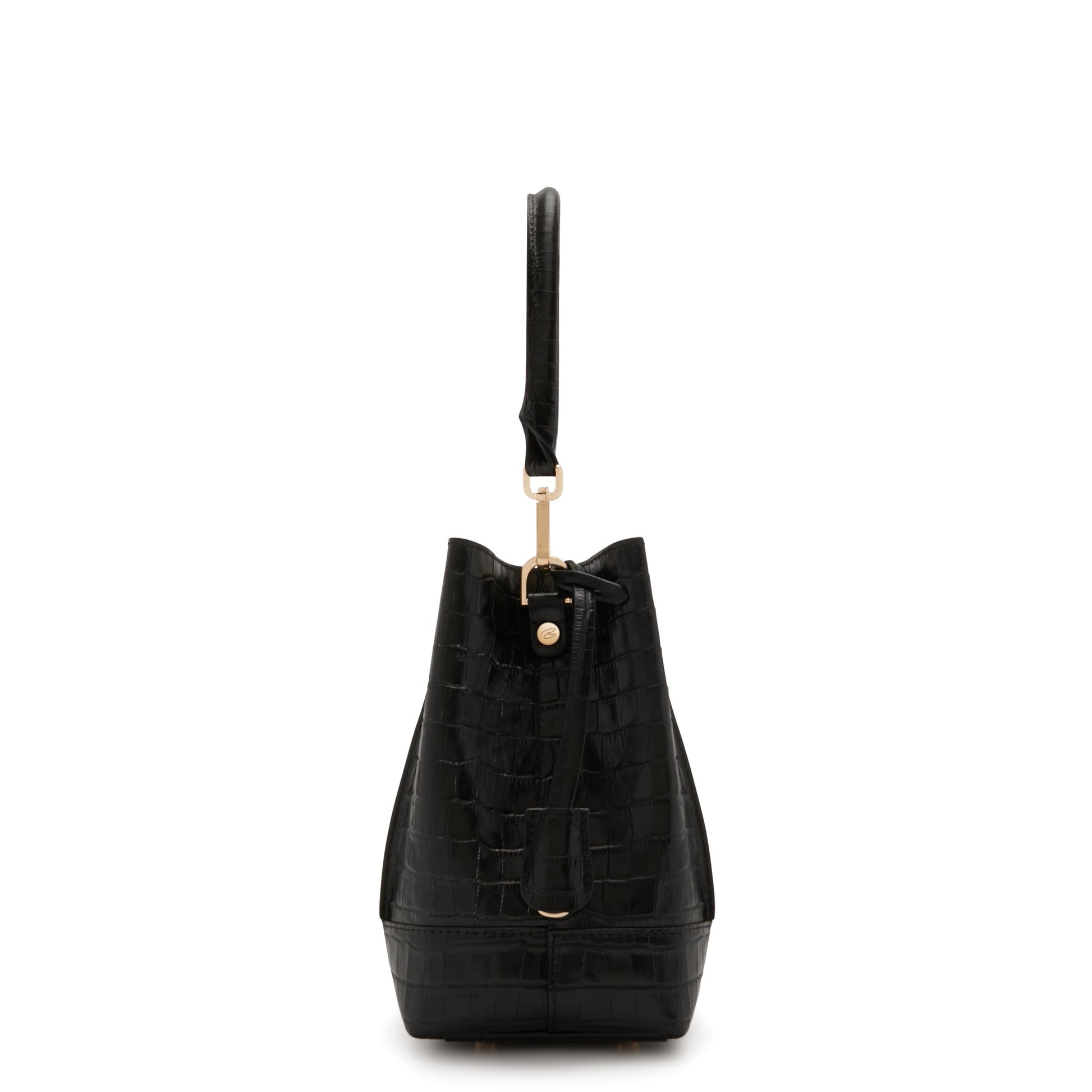 Femme Forte Minette croco black calfskin leather handbag -  - Isabel Bernard