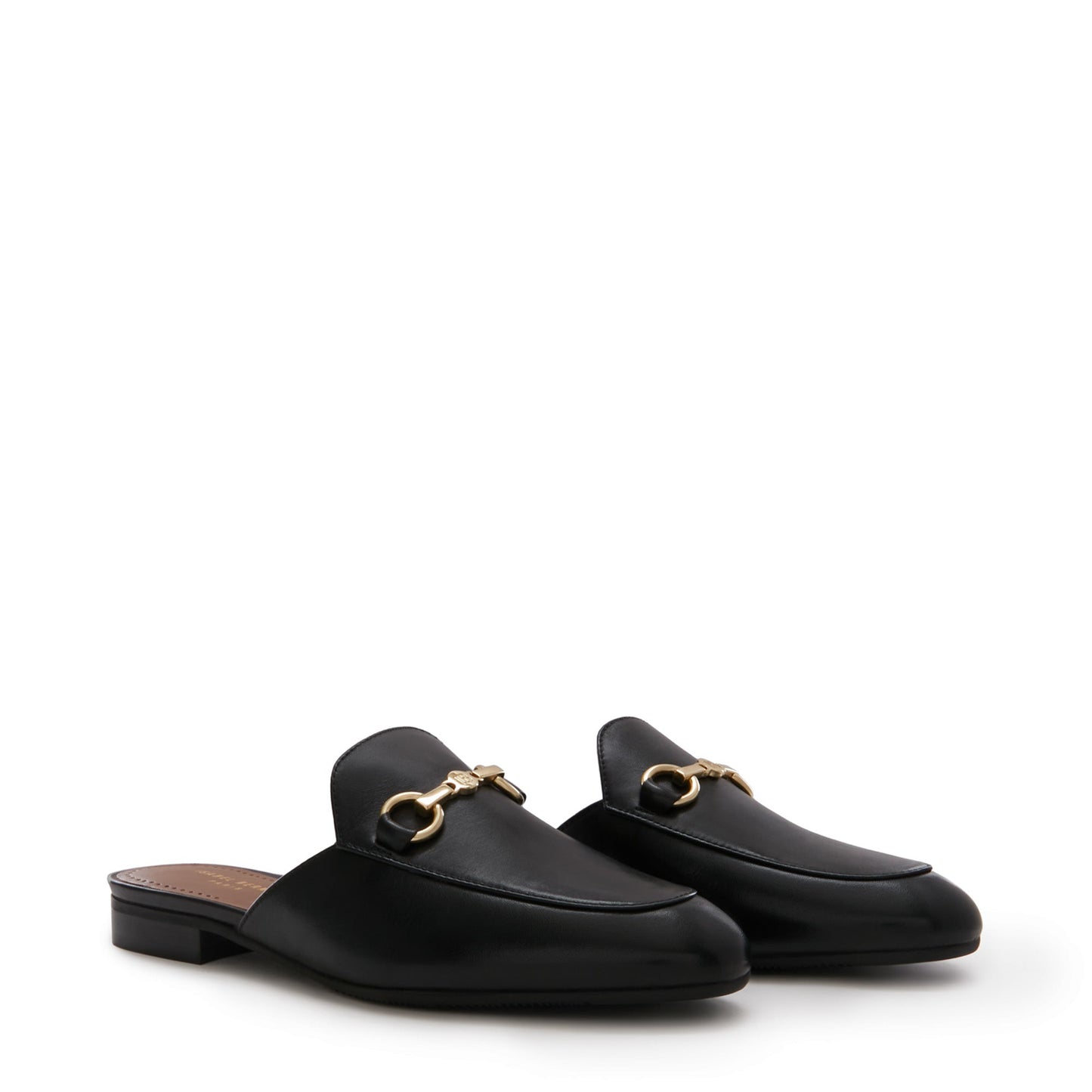 Vendôme Fleur black calfskin leather slipper loafers -  - Isabel Bernard