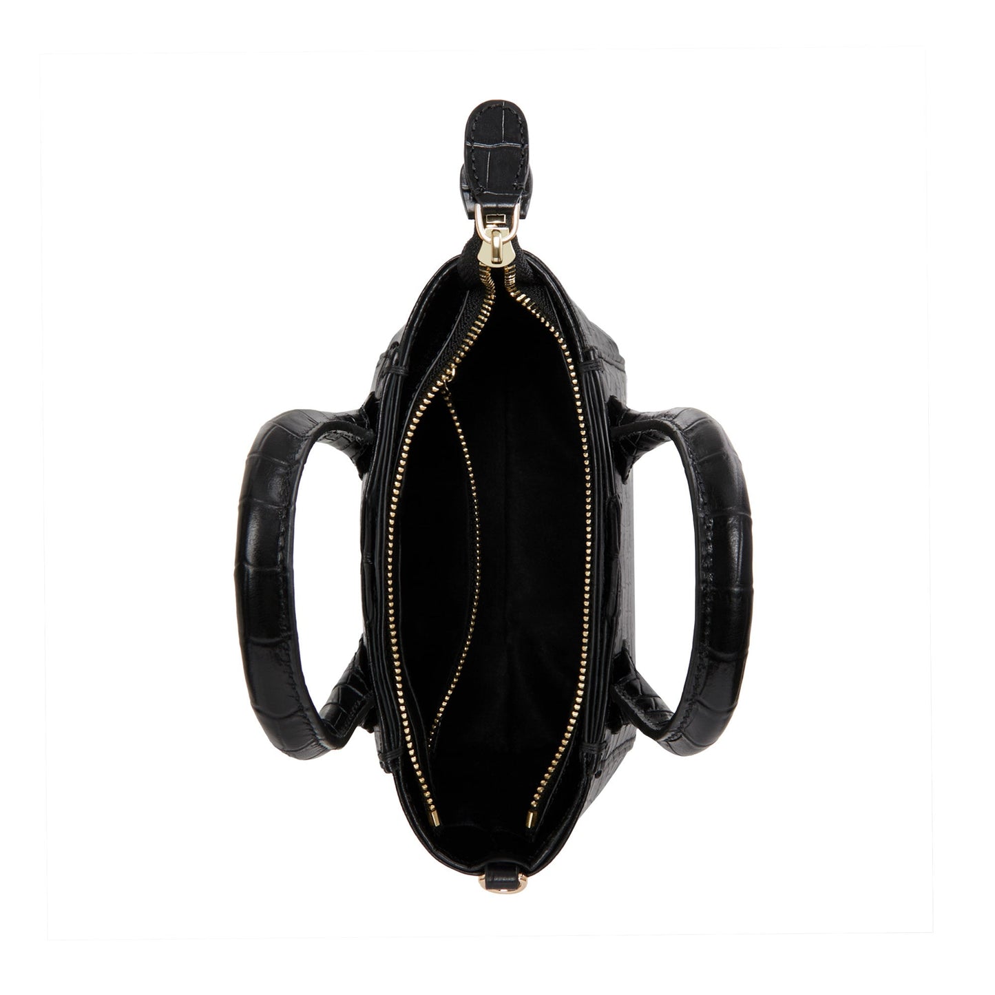 Honoré Cloe Mini croco black calfskin leather handbag -  - Isabel Bernard