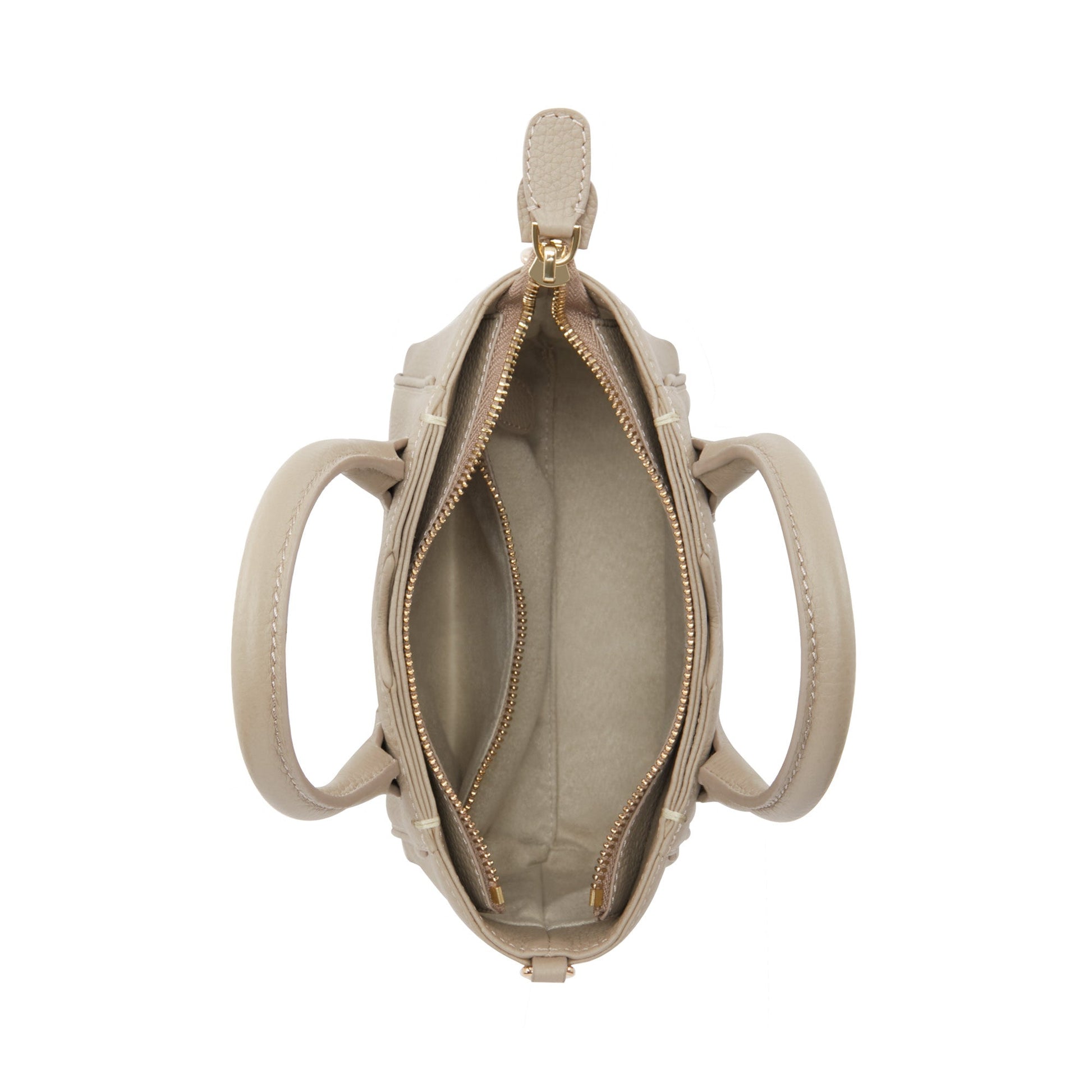 Honoré Cloe Mini taupe calfskin leather handbag -  - Isabel Bernard