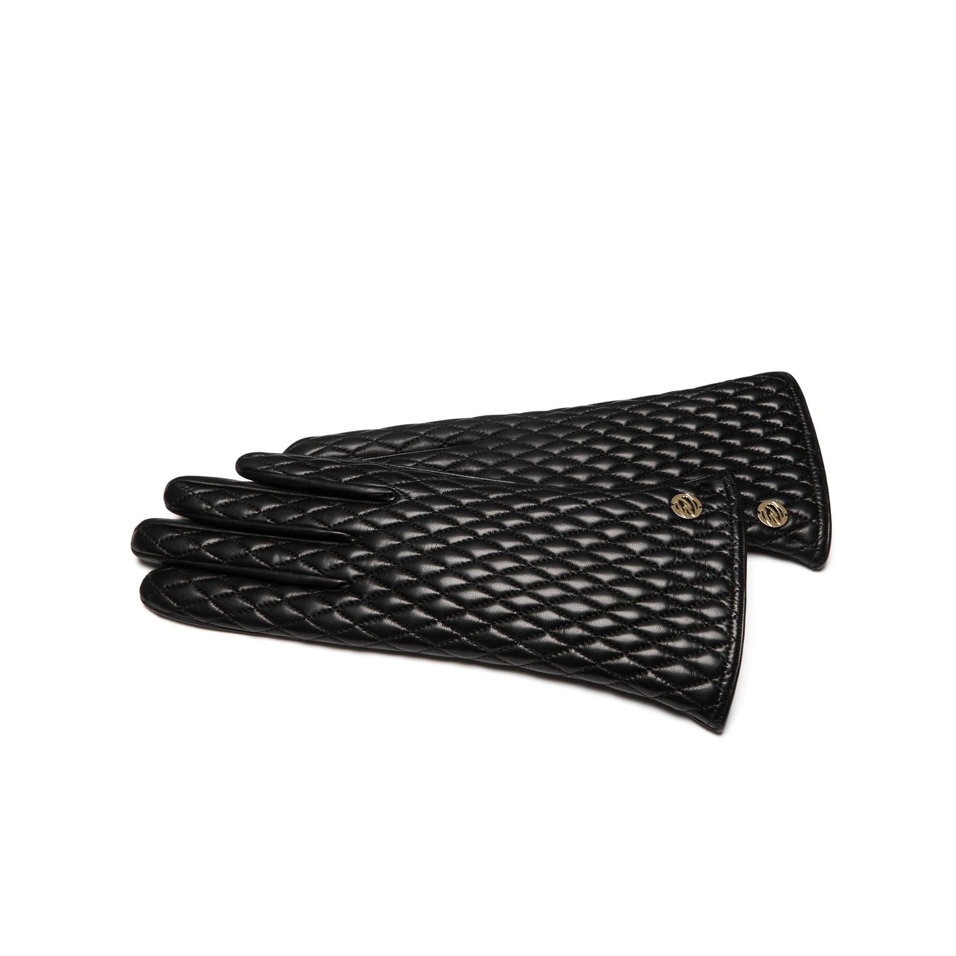 Honoré Rosette black goatskin leather gloves -  - Isabel Bernard