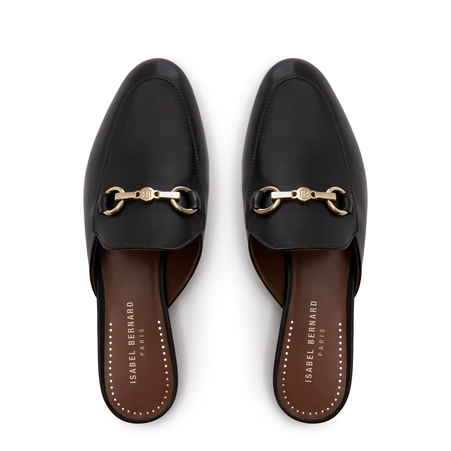 Vendôme Fleur black calfskin leather slipper loafers -  - Isabel Bernard
