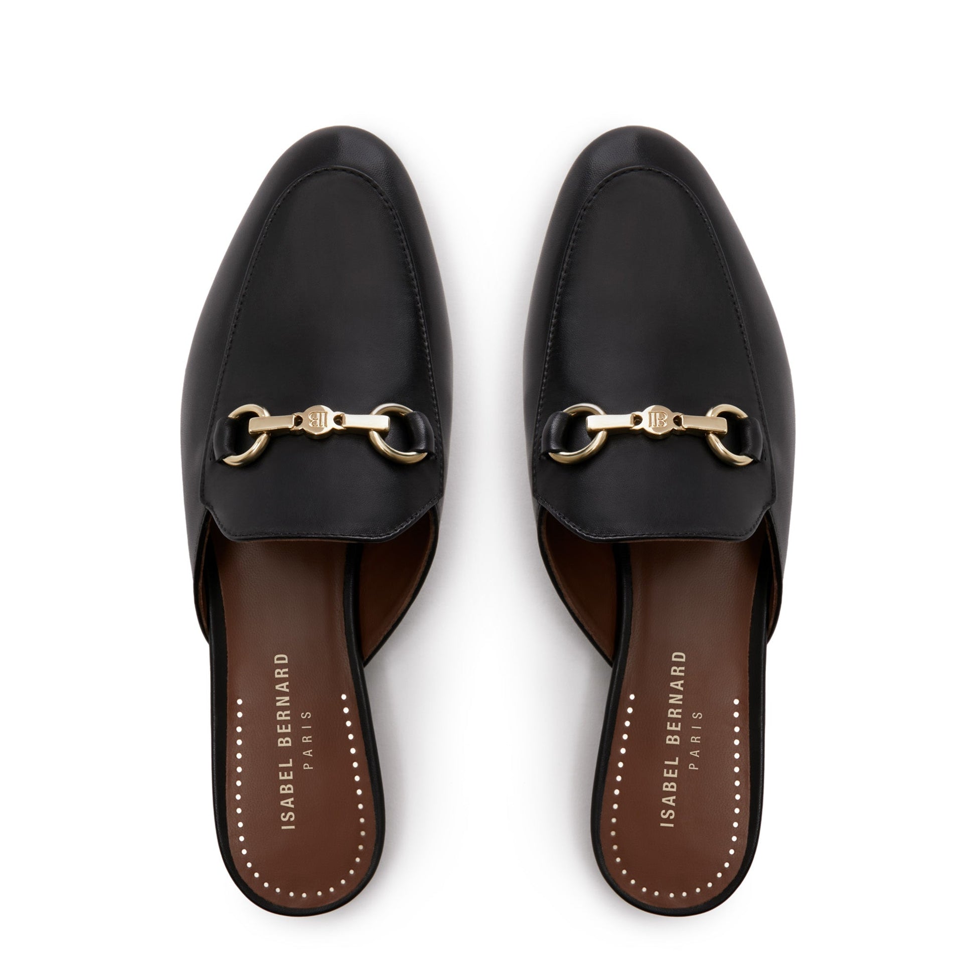 Vendôme Fleur black calfskin leather slipper loafers -  - Isabel Bernard