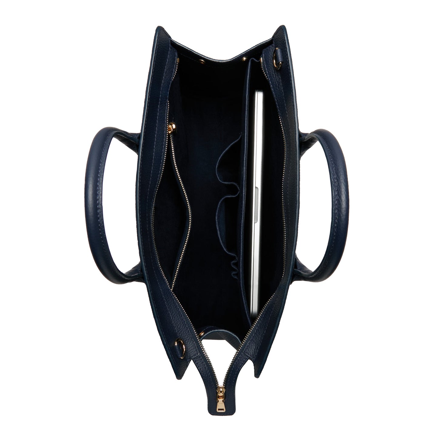 Honoré Nadine blue calfskin leather handbag with laptop compartment -  - Isabel Bernard