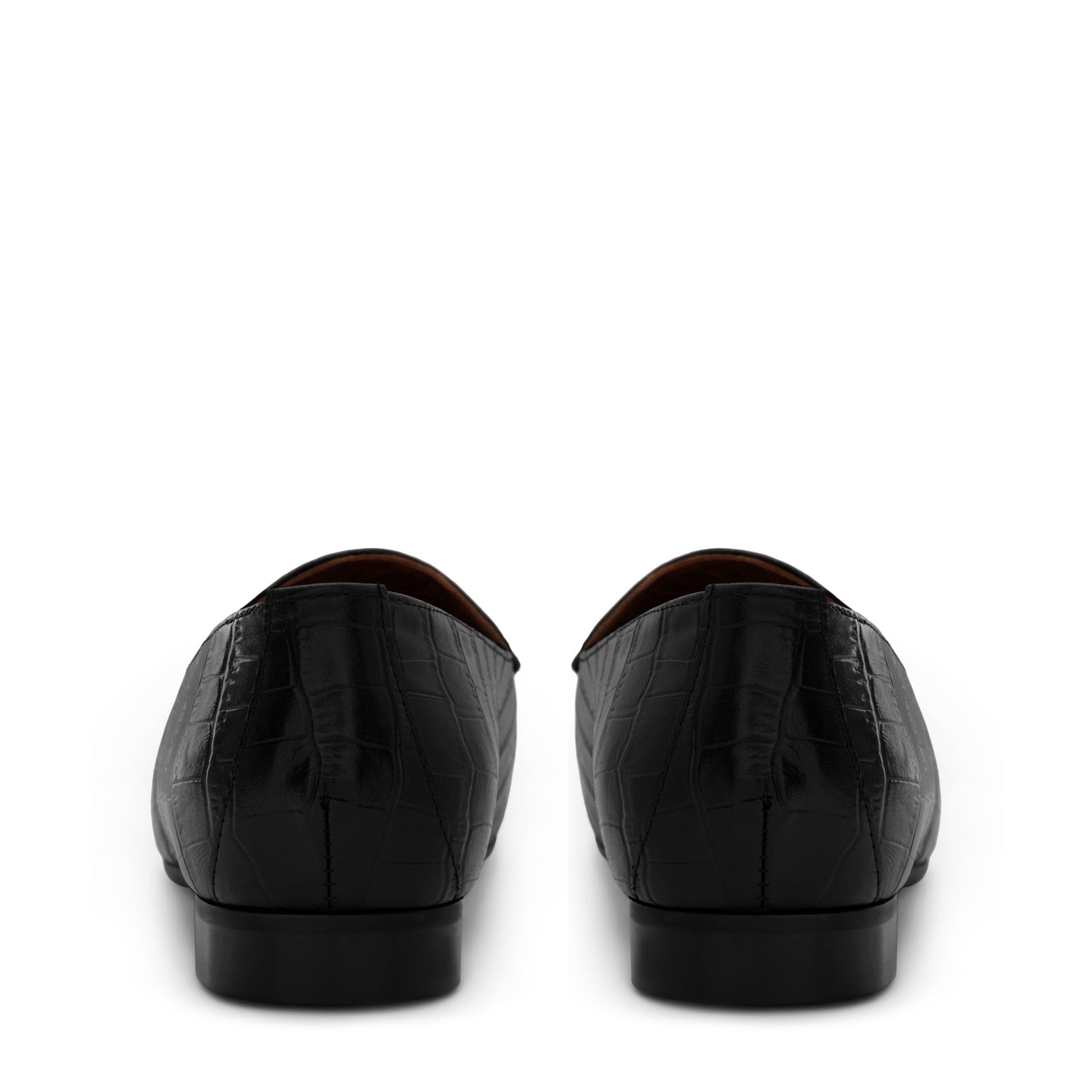 Vendôme Fleur croco black calfskin leather loafers -  - Isabel Bernard