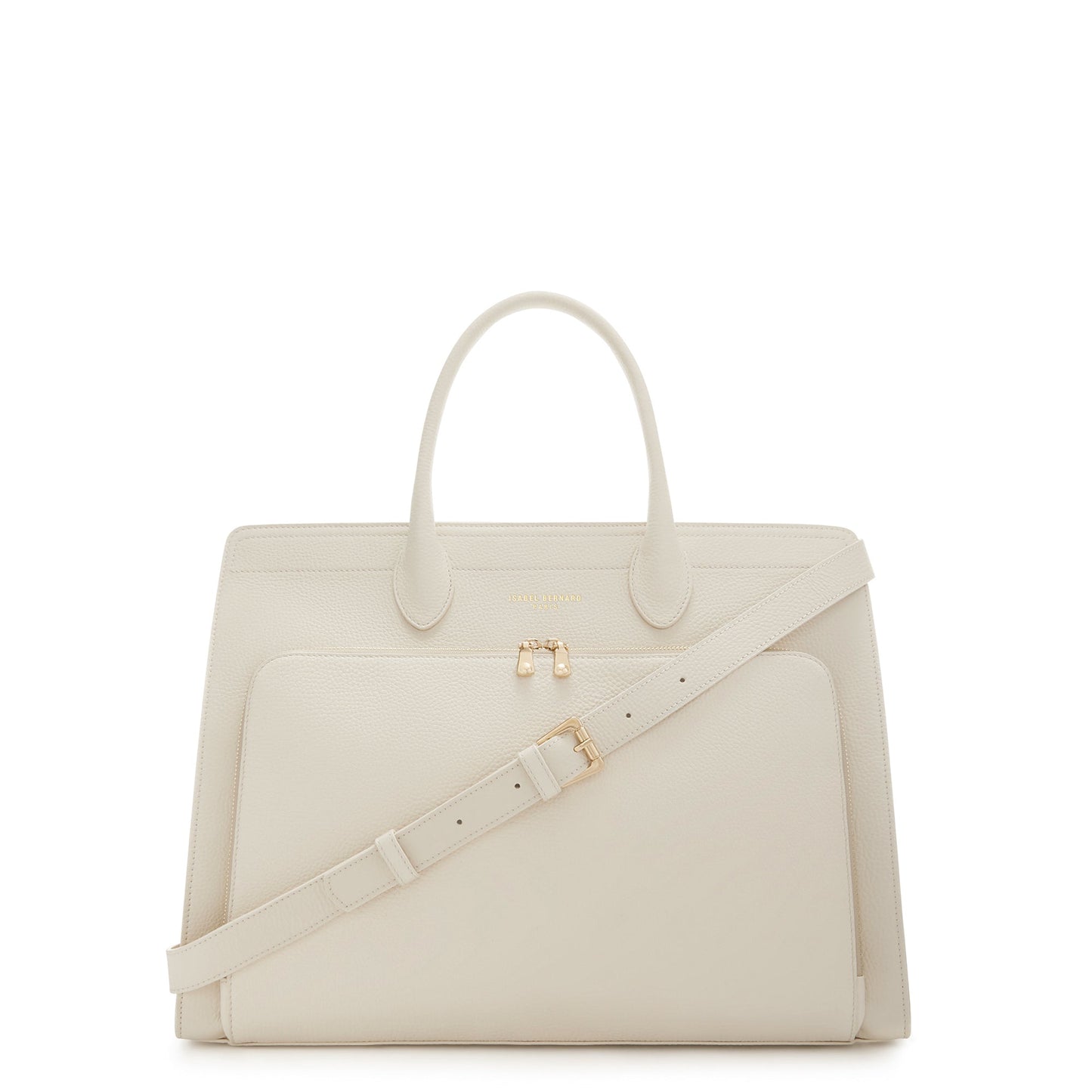 Honoré Nadine cream calfskin leather handbag with laptop compartment - - Isabel Bernard