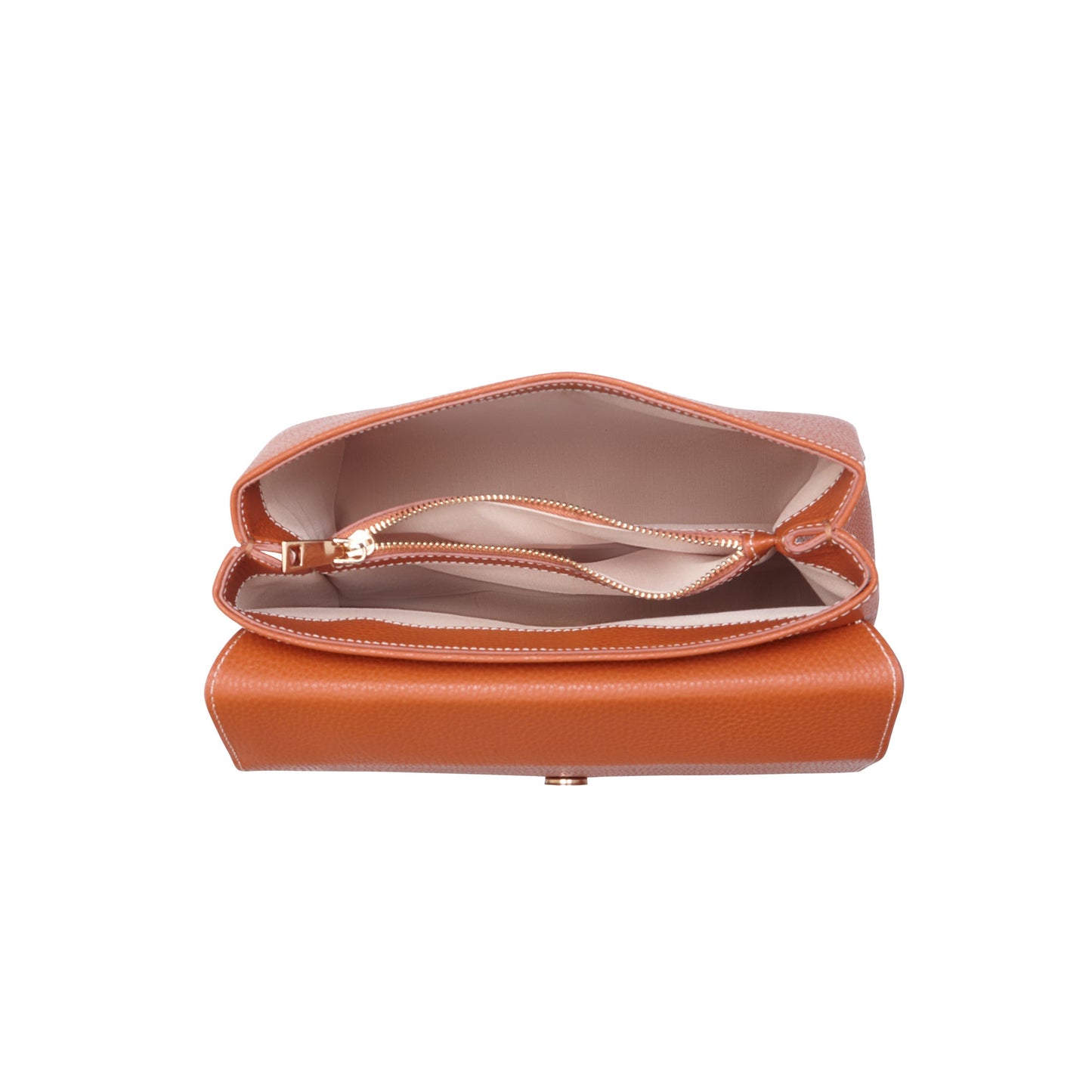 Femme Forte Heline cognac calfskin leather handbag - - Isabel Bernard