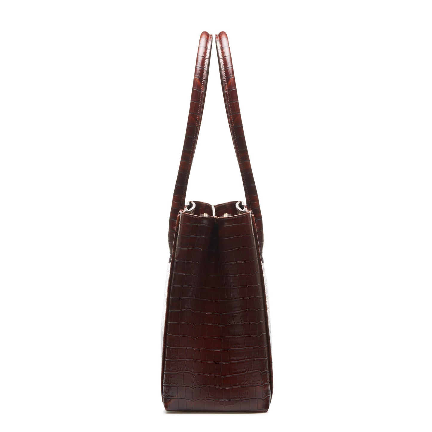 Honoré Cloe croco brown calfskin leather handbag -  - Isabel Bernard