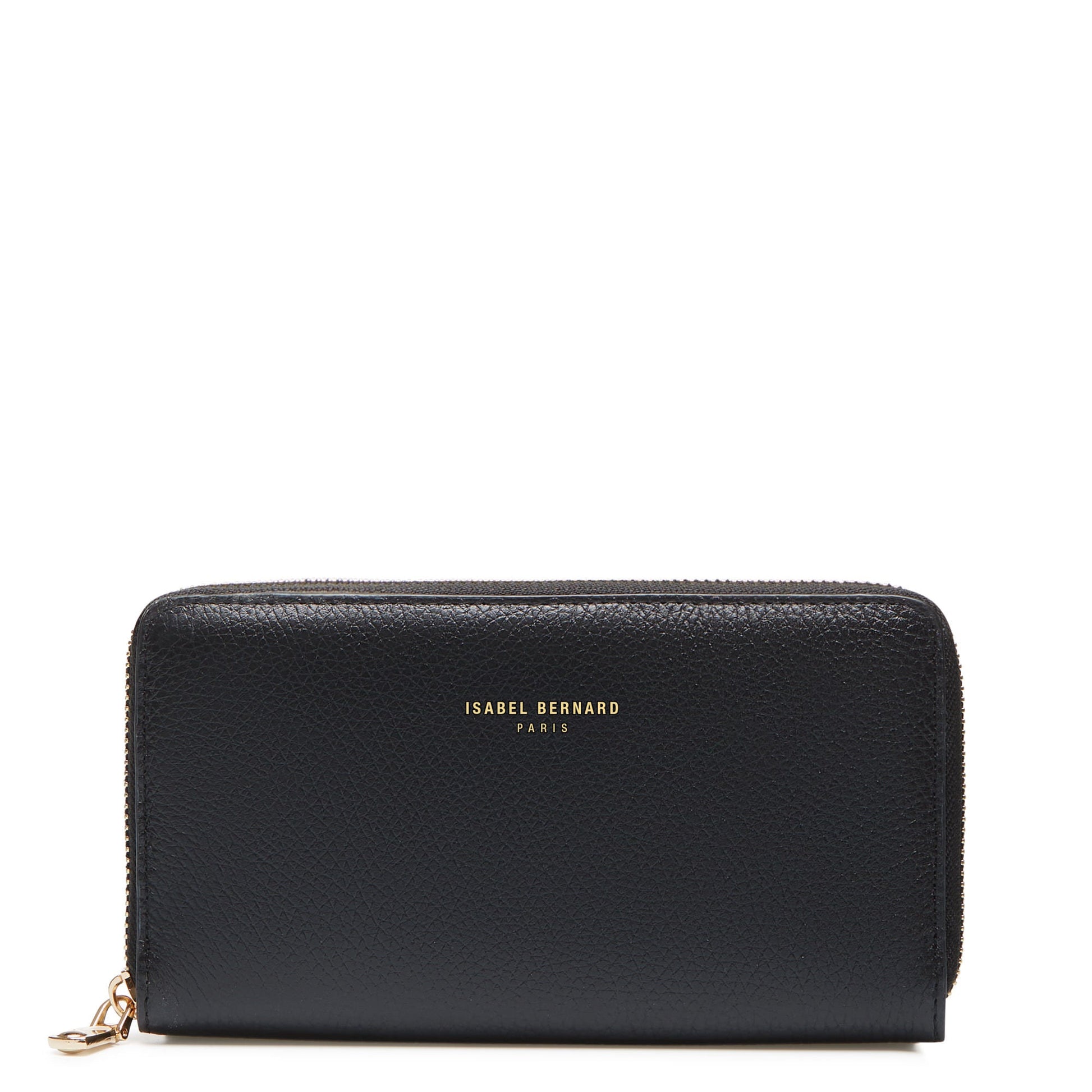 Honoré Léa black calfskin leather zipper wallet -  - Isabel Bernard