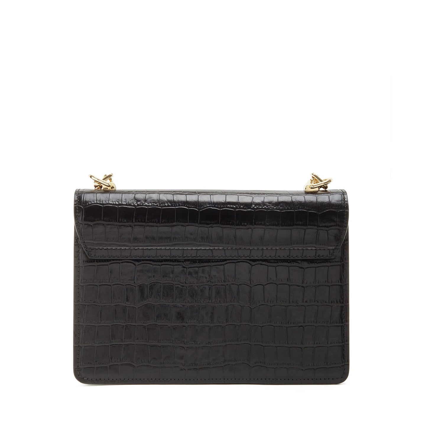 Femme Forte Valerie croco black calfskin leather shoulder bag -  - Isabel Bernard