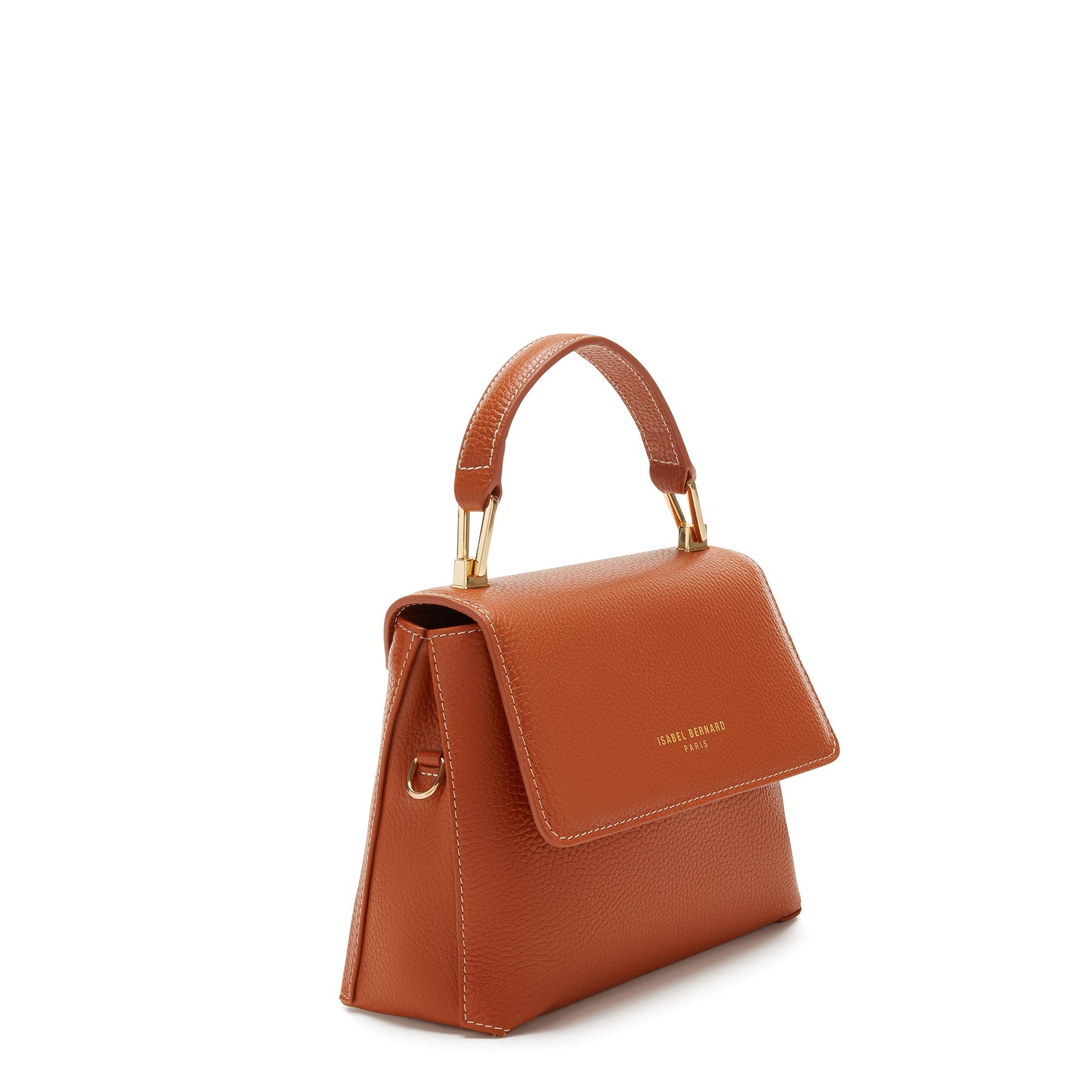 Femme Forte Heline cognac calfskin leather handbag - - Isabel Bernard