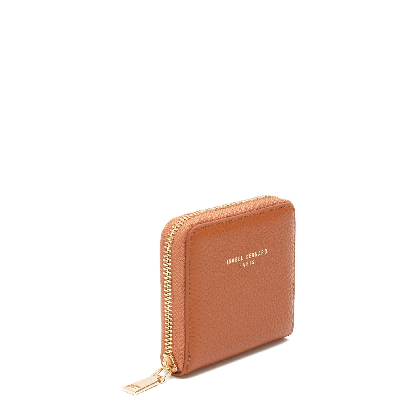 Honoré Jules cognac calfskin leather zipper wallet -  - Isabel Bernard