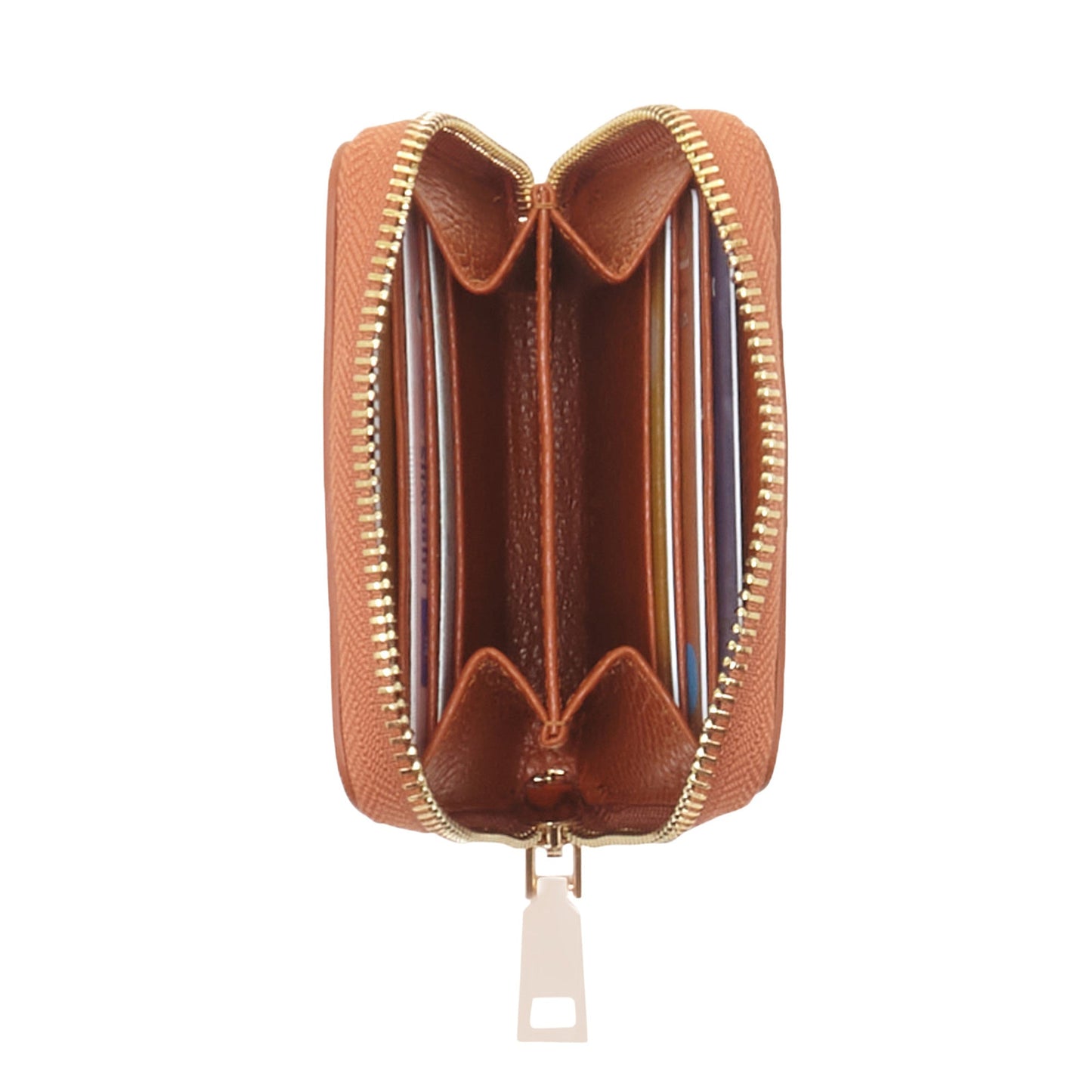 Honoré Jules cognac calfskin leather zipper wallet -  - Isabel Bernard