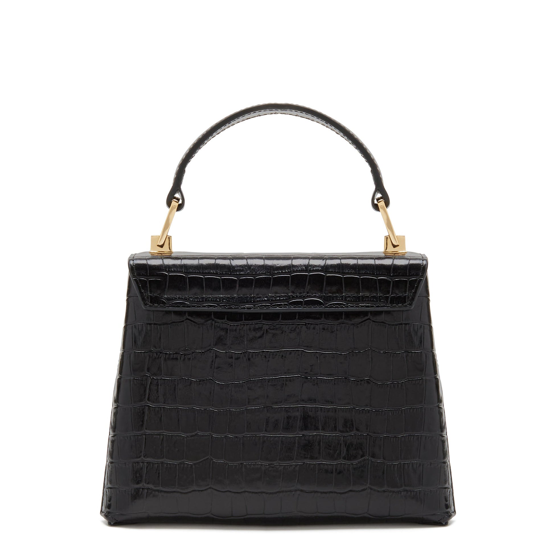 Femme Forte Gisel croco black calfskin leather handbag -  - Isabel Bernard