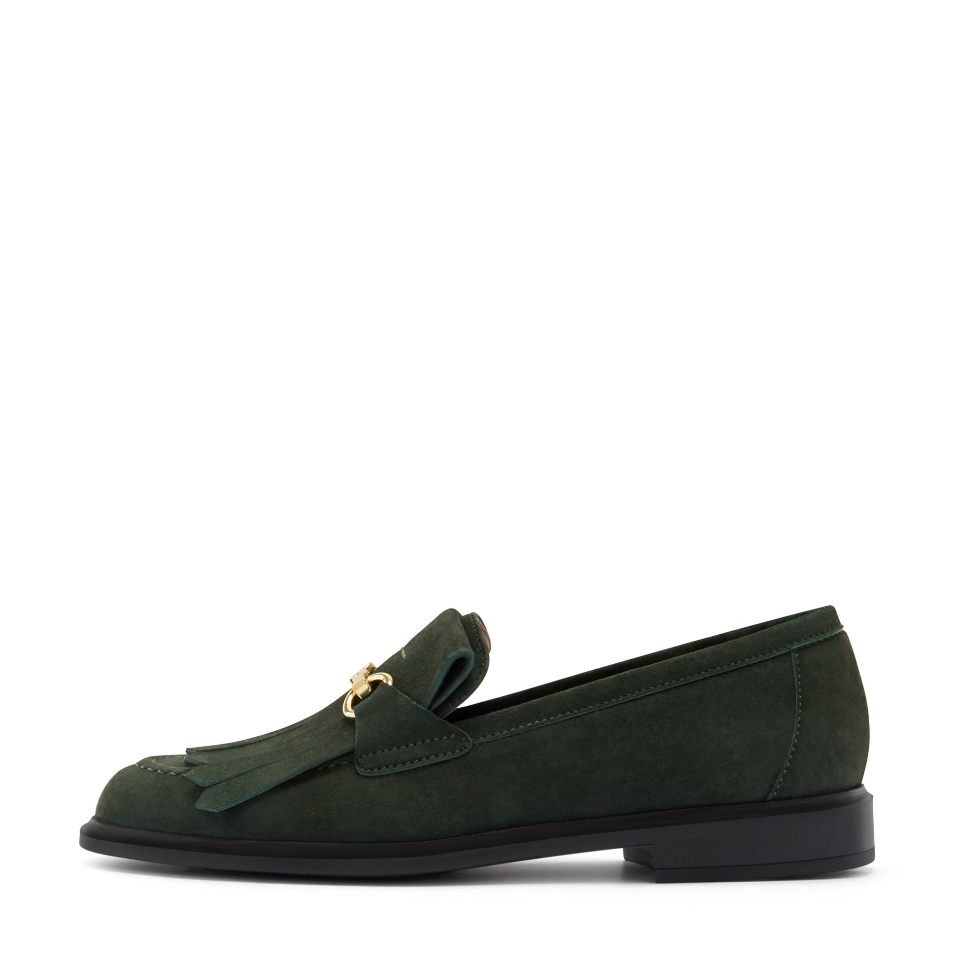 Vendôme Lave dark green suede loafers -  - Isabel Bernard