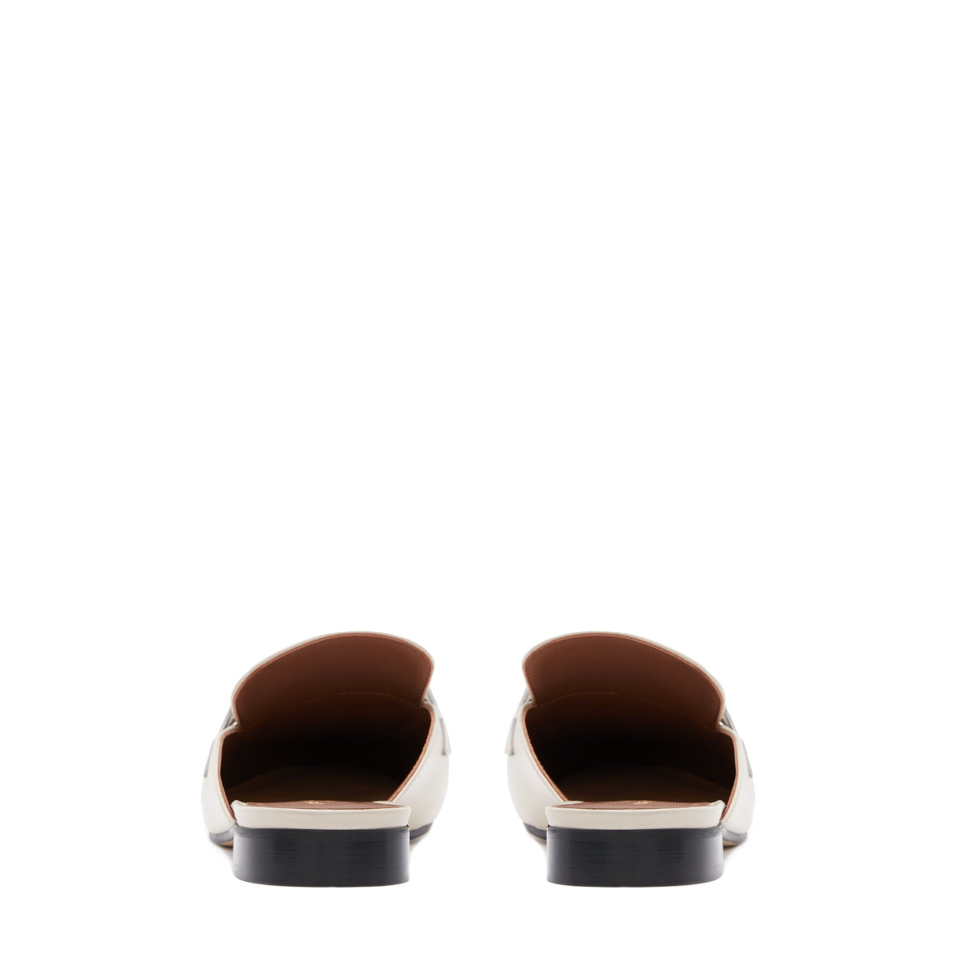 Vendôme Fleur crème calfskin leather backless loafers -  - Isabel Bernard