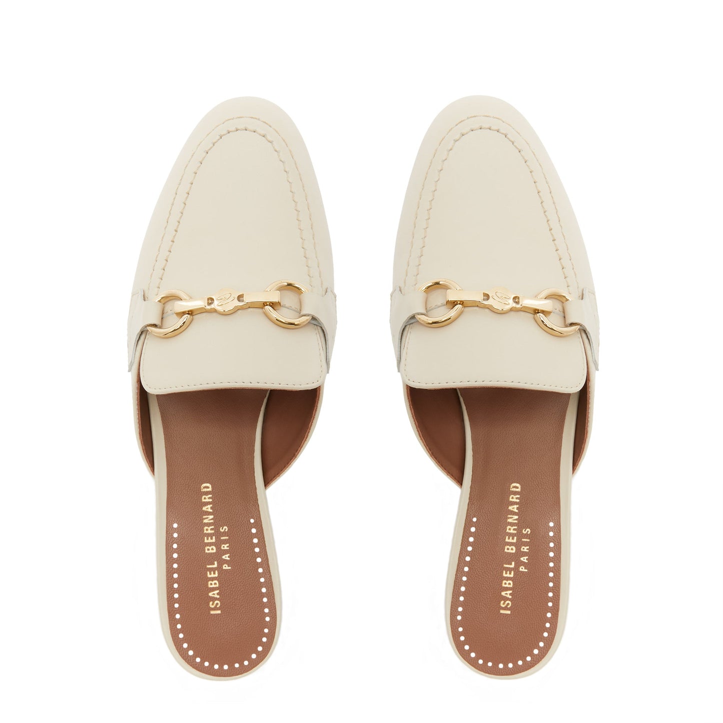 Vendôme Fleur crème calfskin leather backless loafers -  - Isabel Bernard