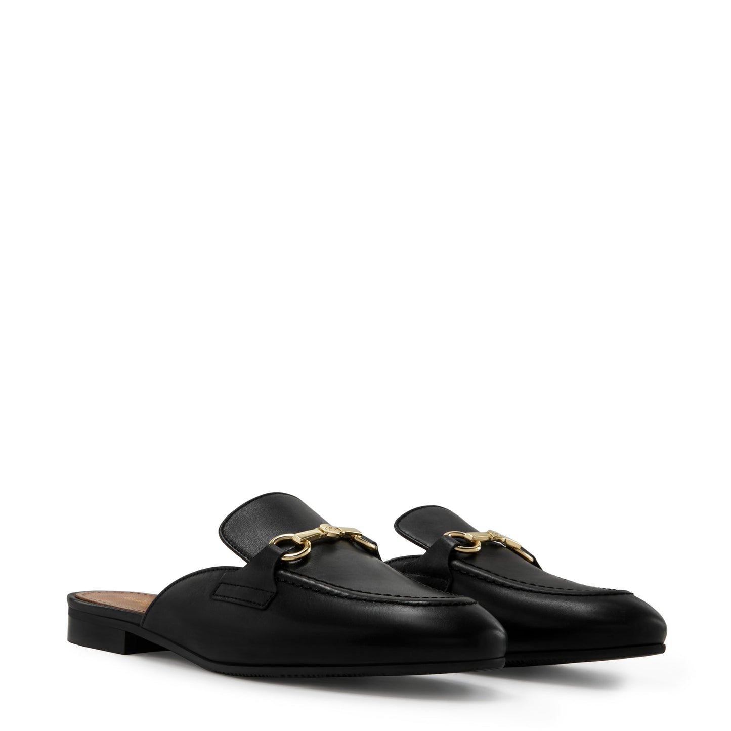 Vendôme Fleur black calfskin leather backless loafers -  - Isabel Bernard