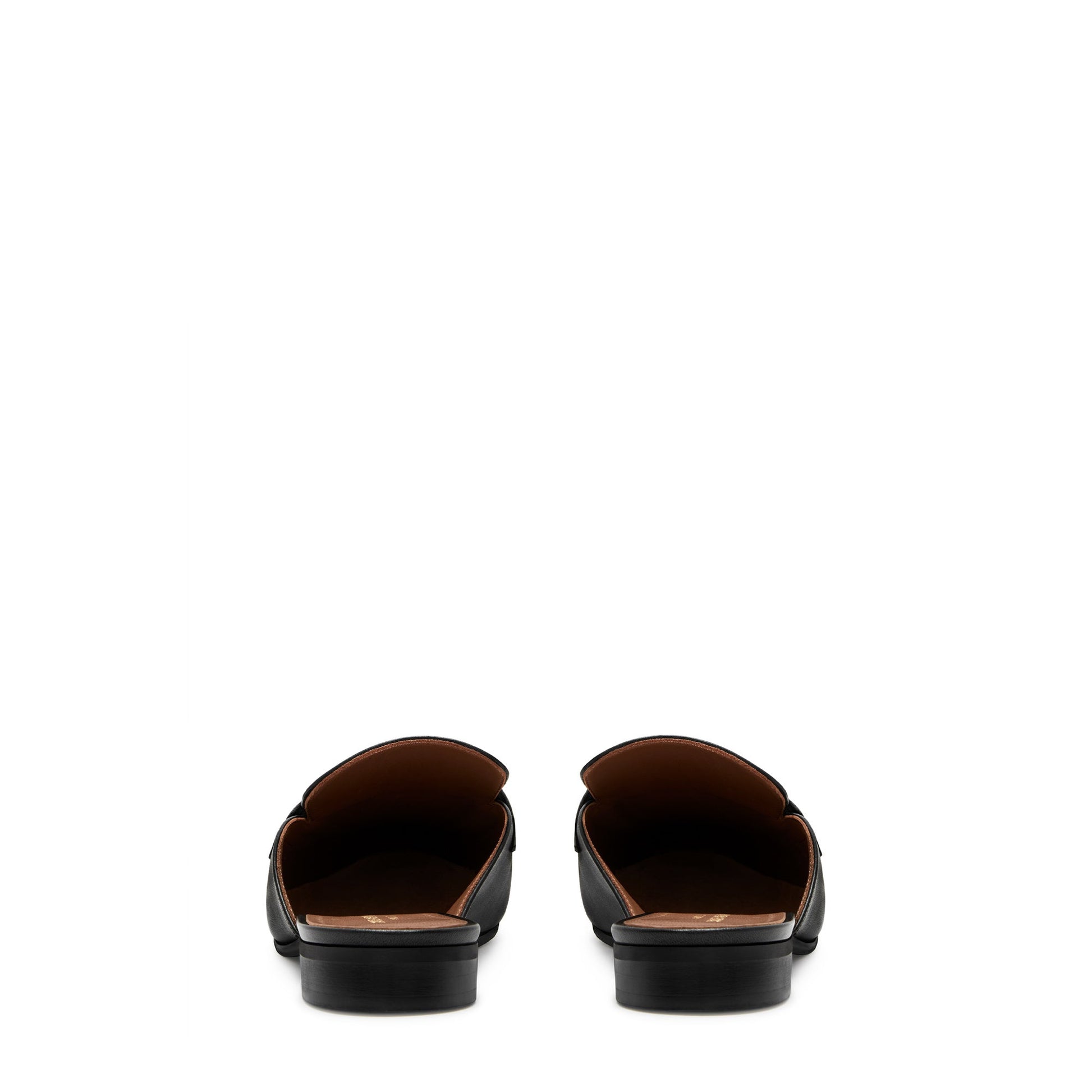 Vendôme Fleur black calfskin leather backless loafers -  - Isabel Bernard