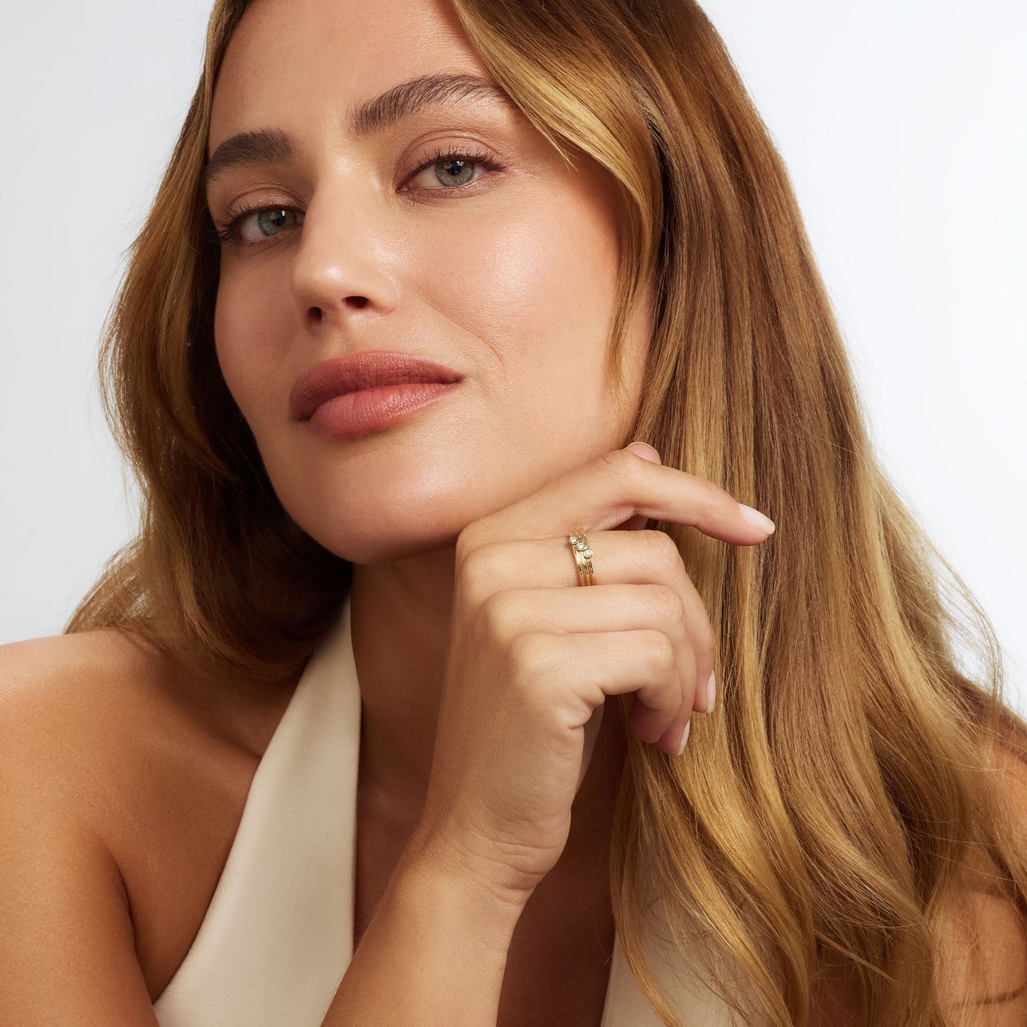 De la Paix Viviane 14 karat gold ring with diamond 0.09 carat - - Isabel Bernard