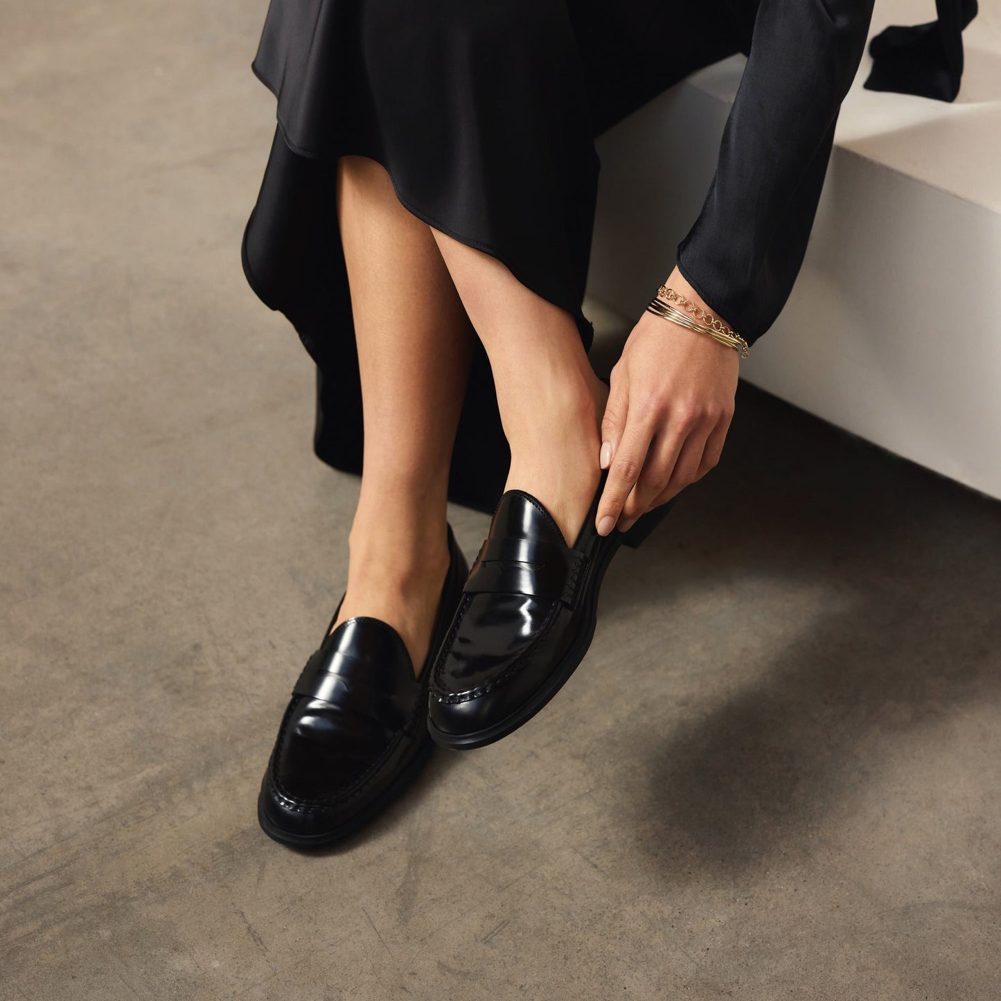 Vendôme Blandine black spazzolato leather loafers - - Isabel Bernard