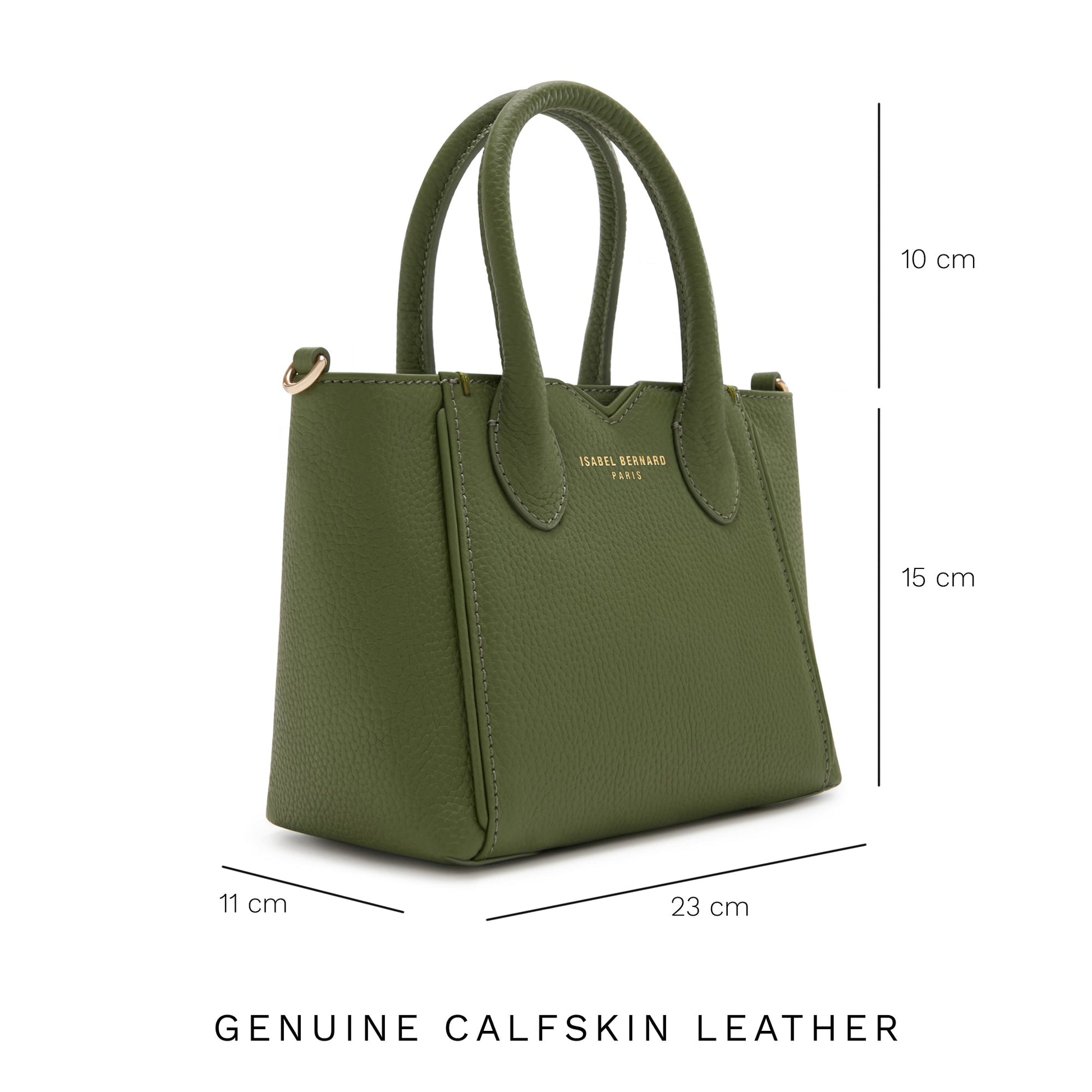 Honoré Cloe Mini green calfskin leather handbag -  - Isabel Bernard