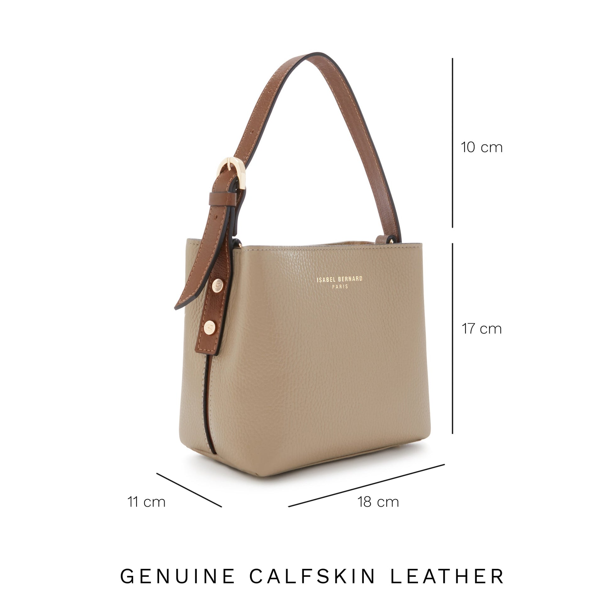 Honoré Adriane Mini taupe leather handbag calfskin leather -  - Isabel Bernard