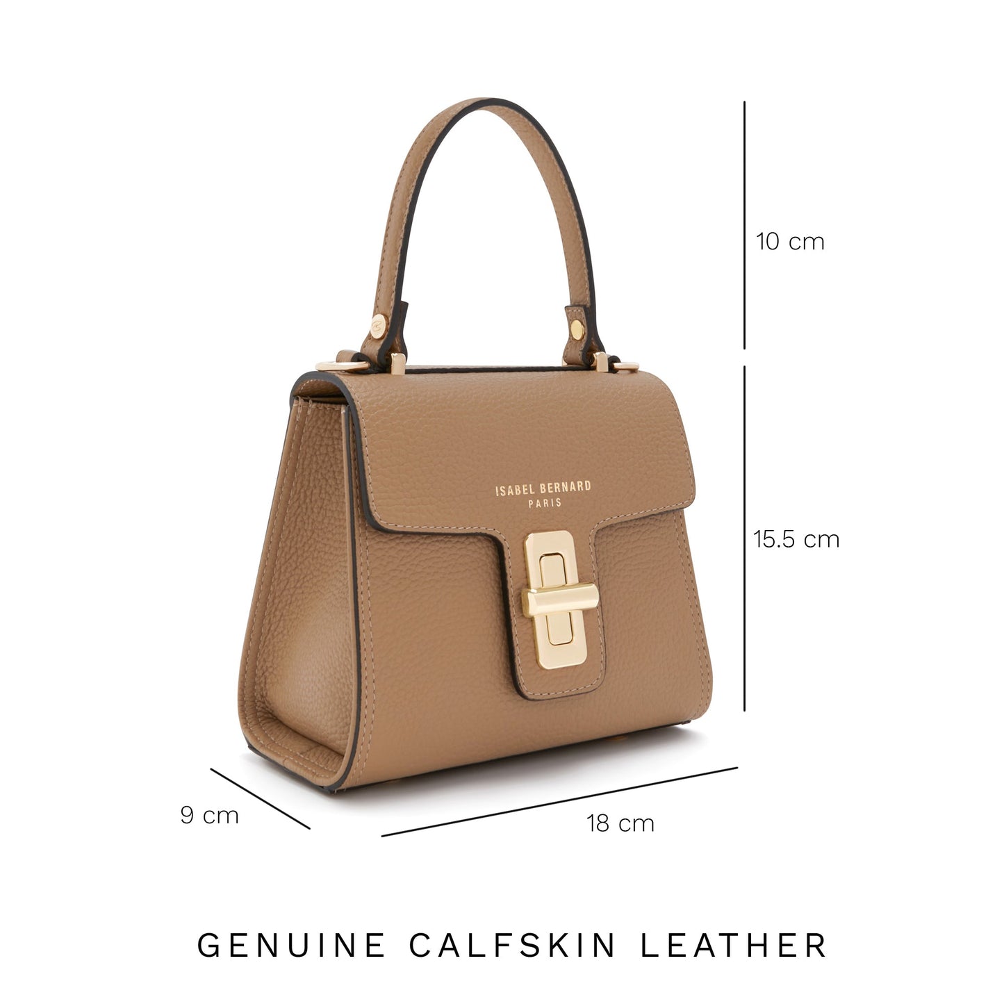 Femme Forte Simone Mini beige leather handbag calfskin leather -  - Isabel Bernard