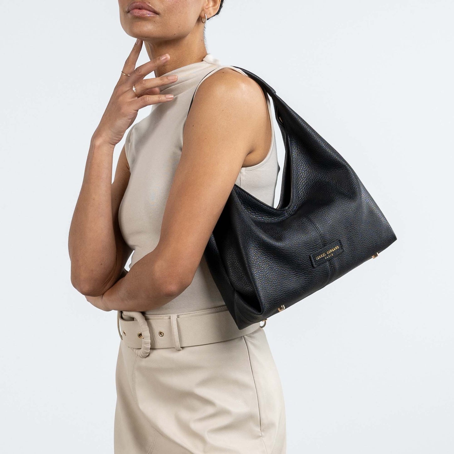 Honoré Grace mini black calfskin leather handbag - - Isabel Bernard