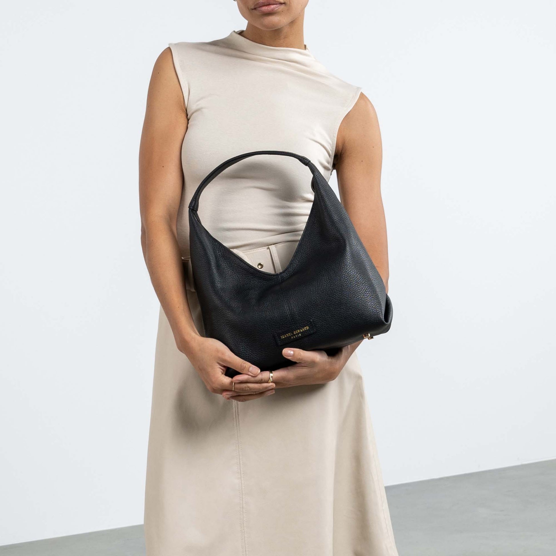 Honoré Grace mini black calfskin leather handbag - - Isabel Bernard