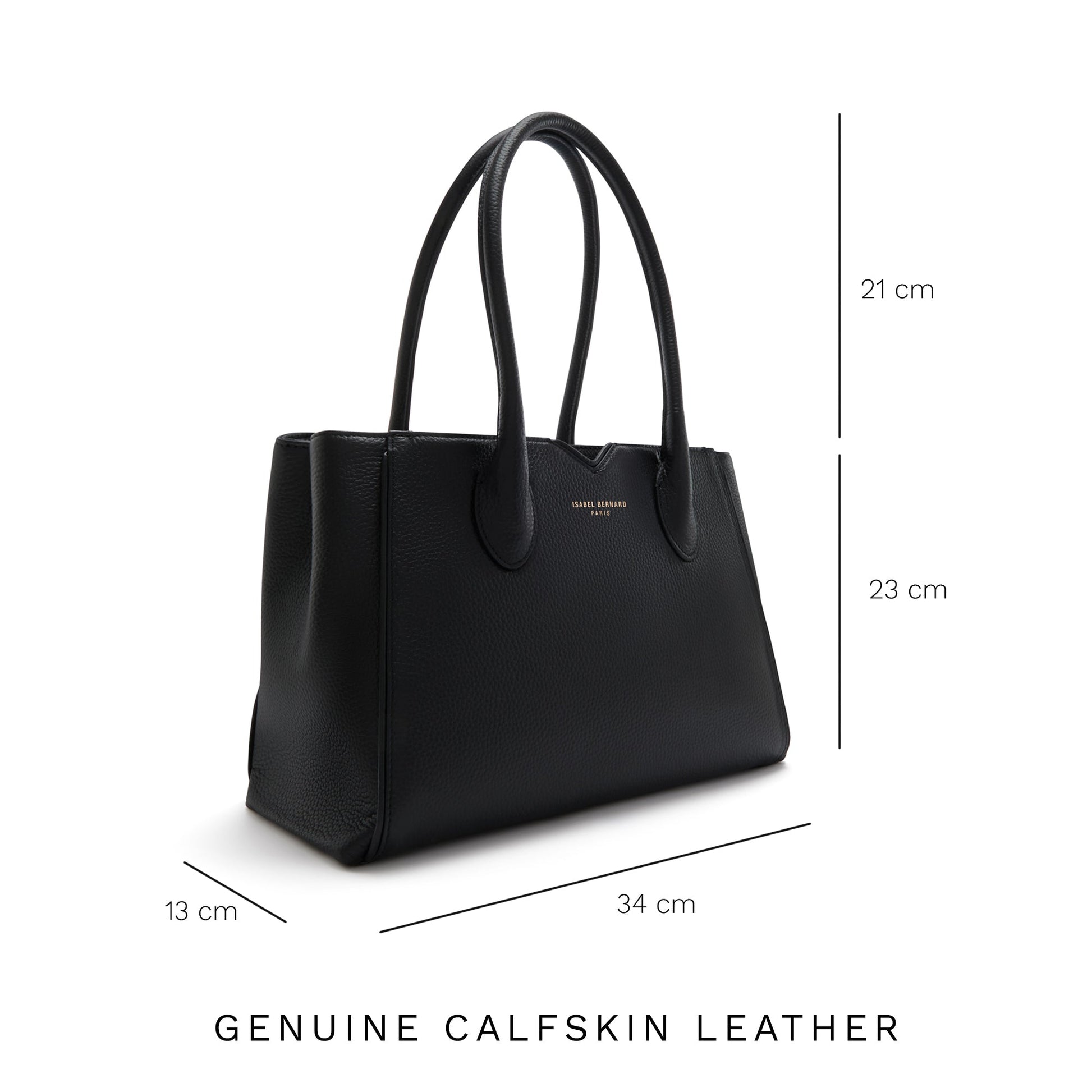 Honoré Cloe Midi black calfskin leather handbag -  - Isabel Bernard