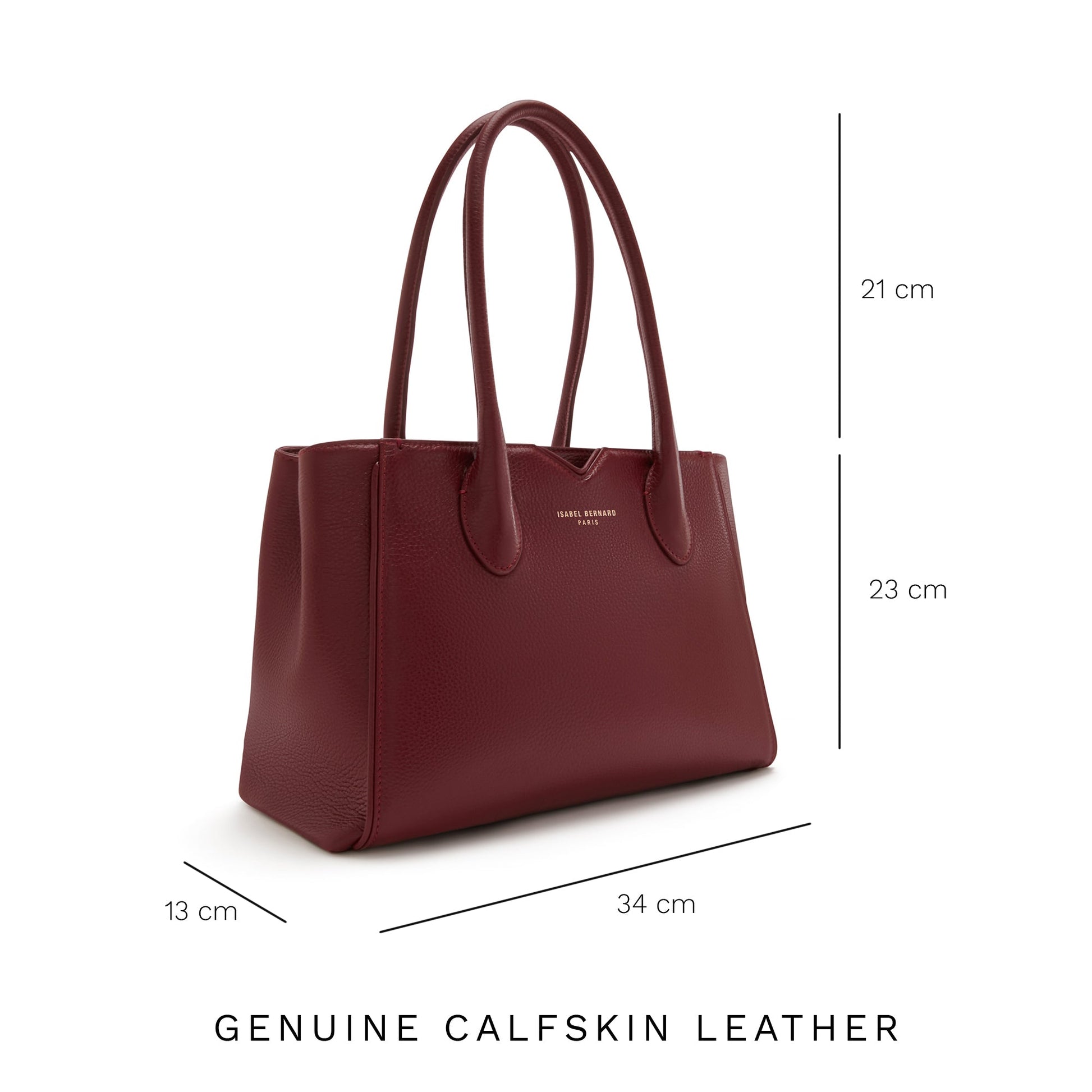 Honoré Cloe Midi bordeaux red calfskin leather handbag -  - Isabel Bernard