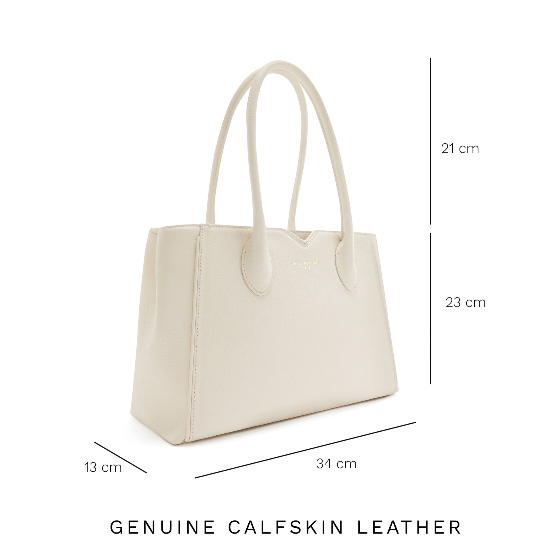 Honoré Cloe Midi cream calfskin leather handbag -  - Isabel Bernard
