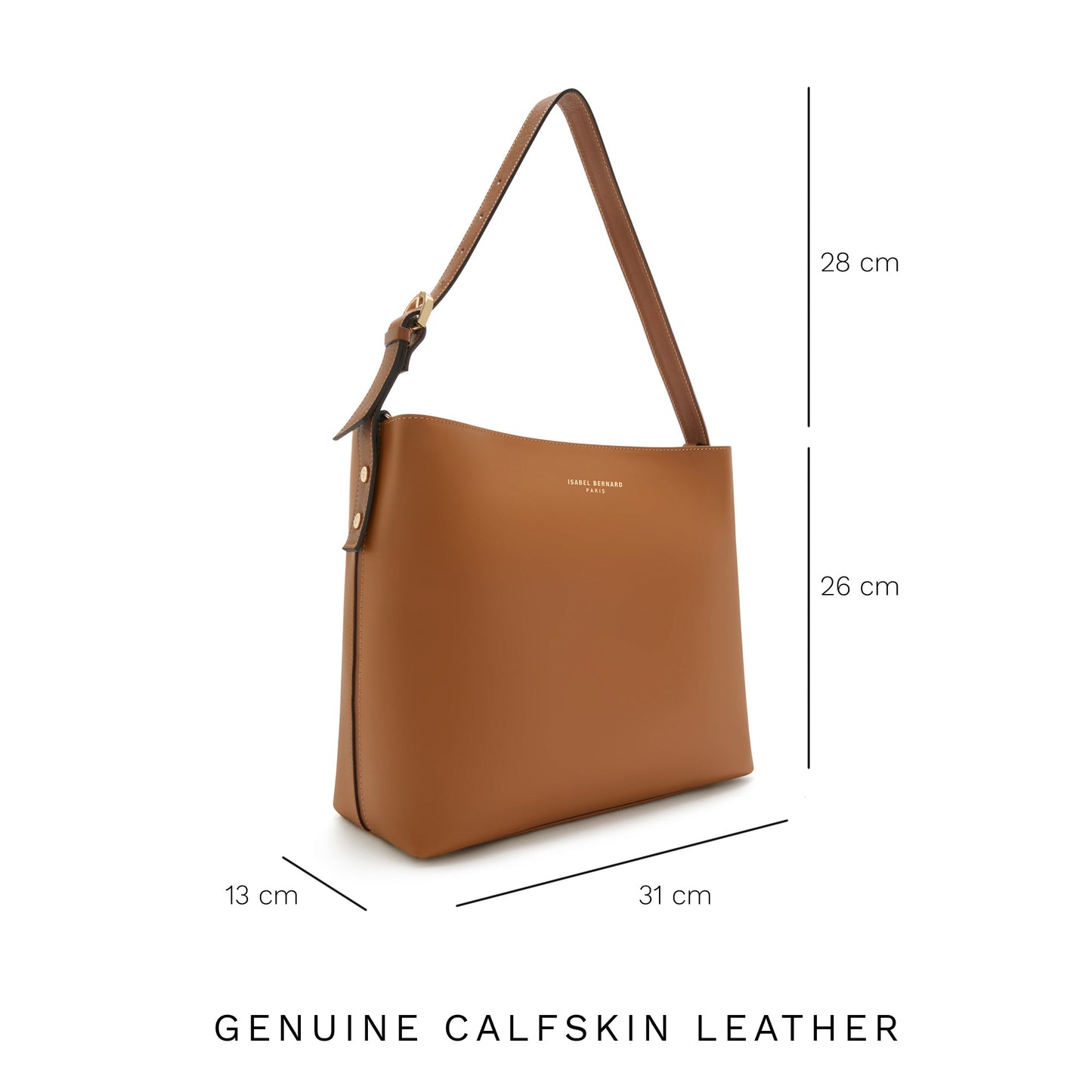 Honoré Adriane Midi cognac leather shoulder bag calfskin leather -  - Isabel Bernard