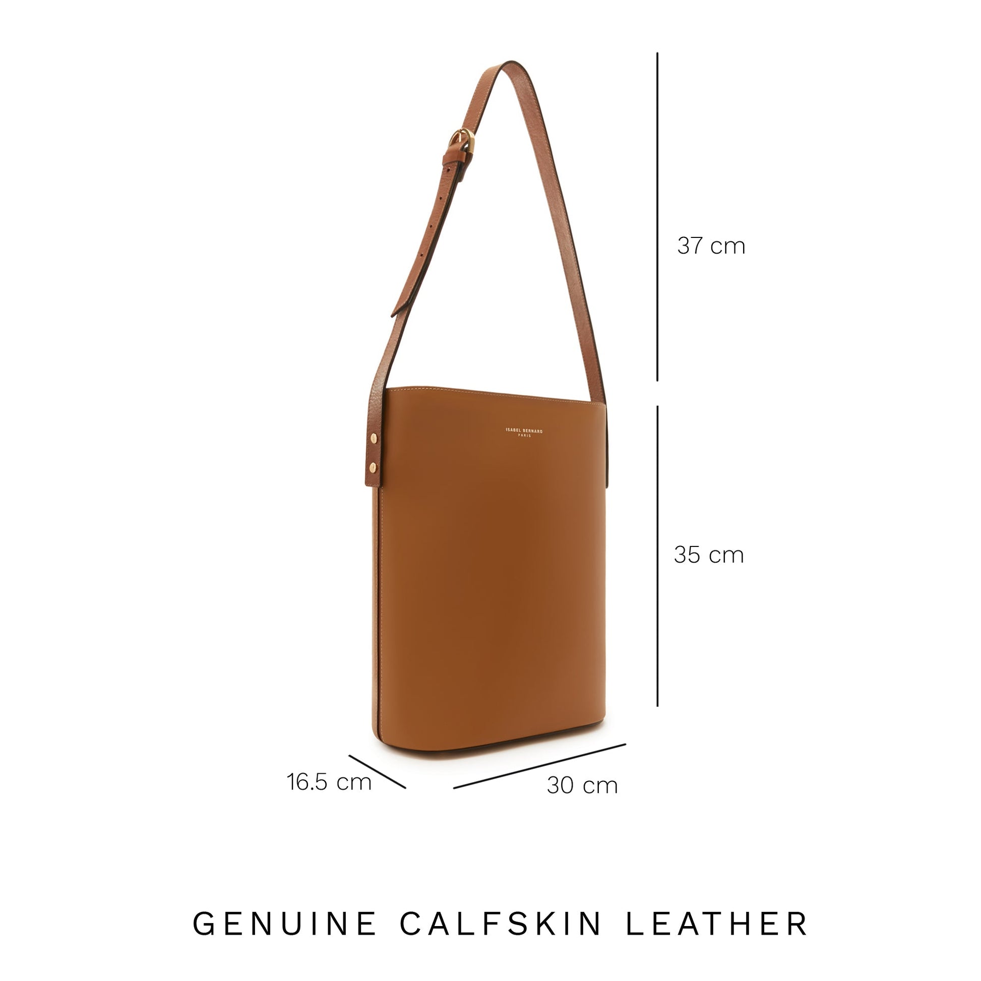Honoré Lora camel calfskin leather shoulder bag with laptop compartment -  - Isabel Bernard