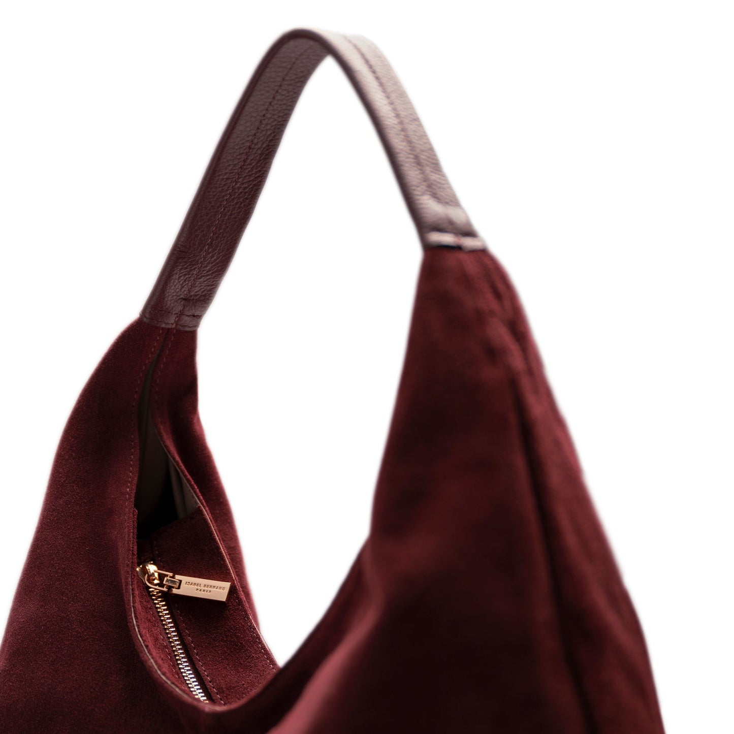 Honoré Grace dark bordeaux suede shoulder bag - - Isabel Bernard