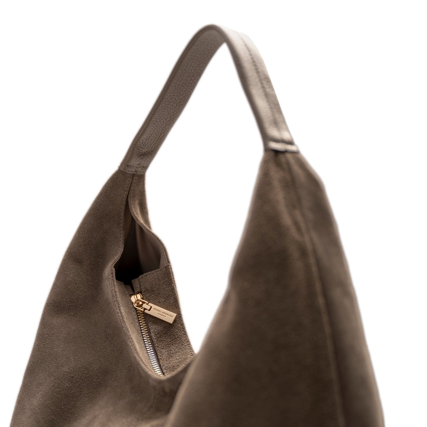 Honoré Grace taupe suede shoulder bag - - Isabel Bernard
