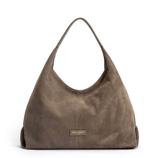 Honoré Grace taupe suede shoulder bag - - Isabel Bernard