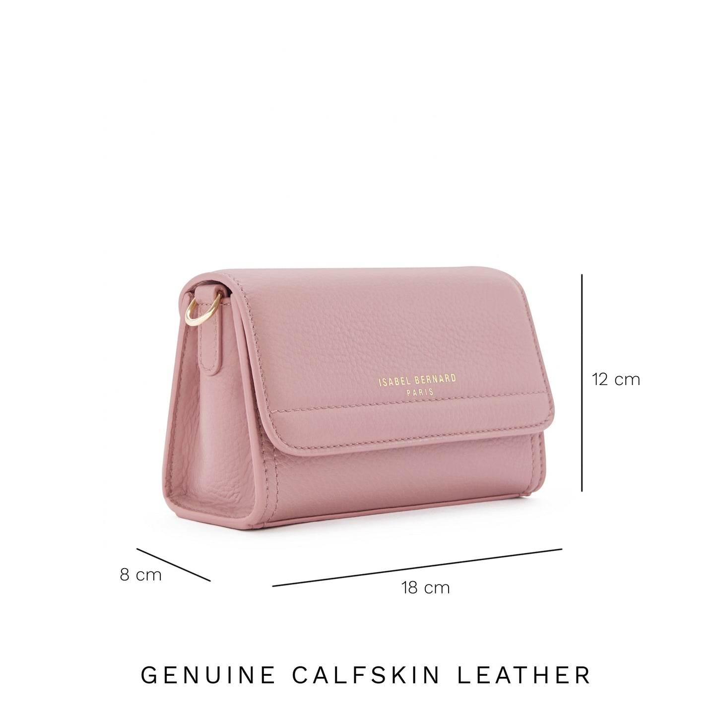 Femme Forte Kim pink calfskin leather crossbody bag -  - Isabel Bernard