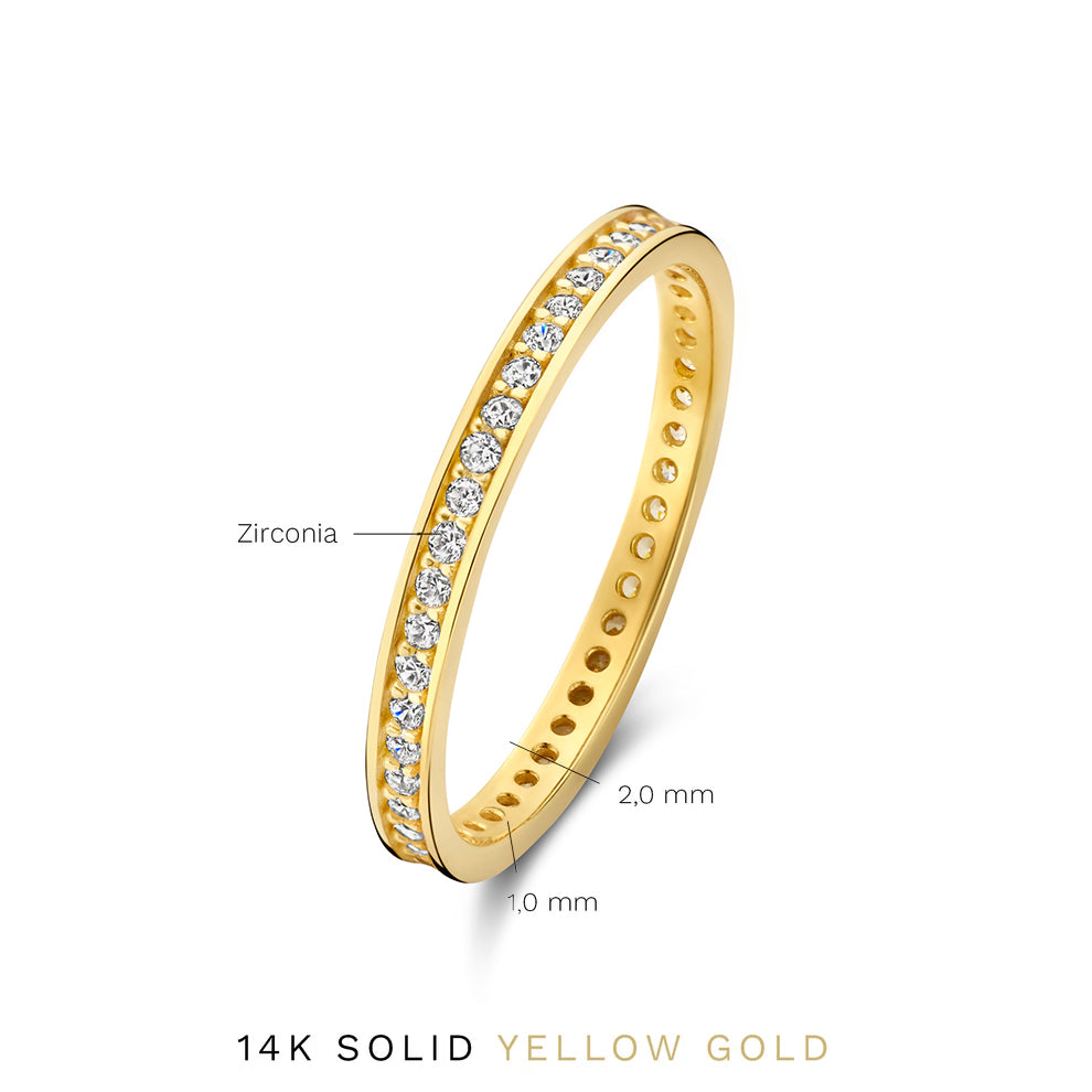 Le Marais Merle 14 karat gold ring with zirconia stones -  - Isabel Bernard