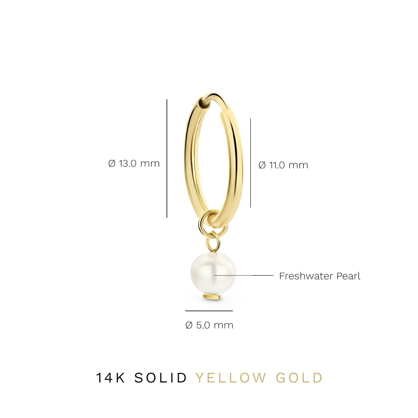 Belleville Luna 14 karat gold hoop earrings with freshwater pearl -  - Isabel Bernard