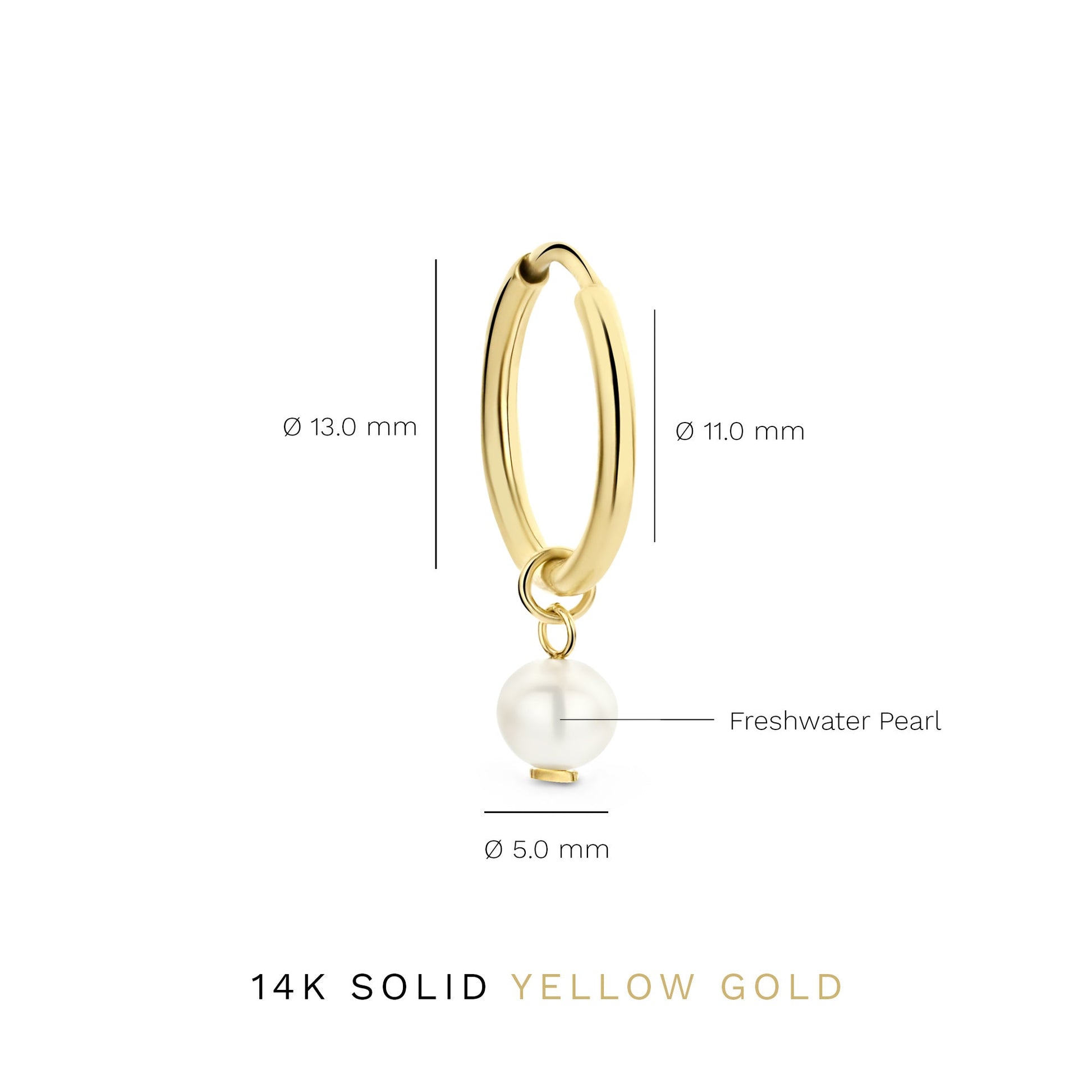 Belleville Luna 14 karat gold hoop earrings with freshwater pearl -  - Isabel Bernard