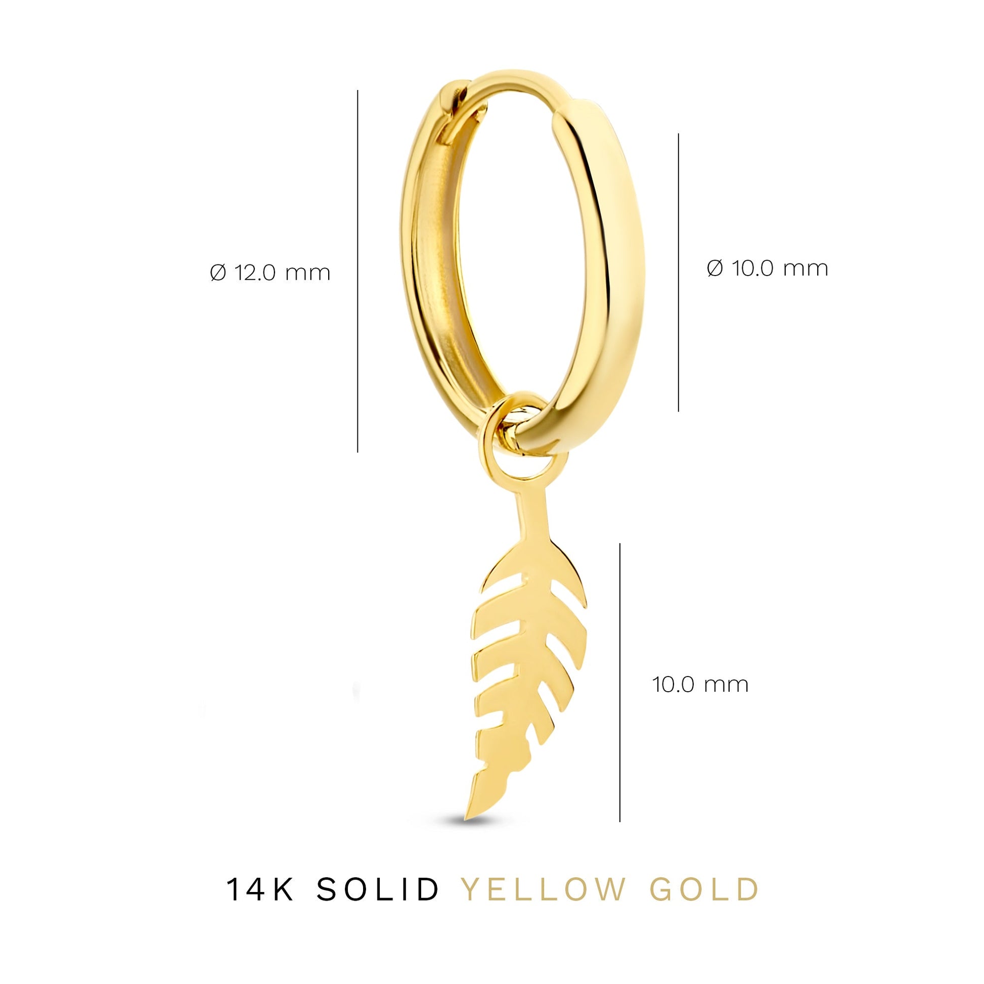 Cadeau d'Isabel 14 karat gold earring set with feather - - Isabel Bernard