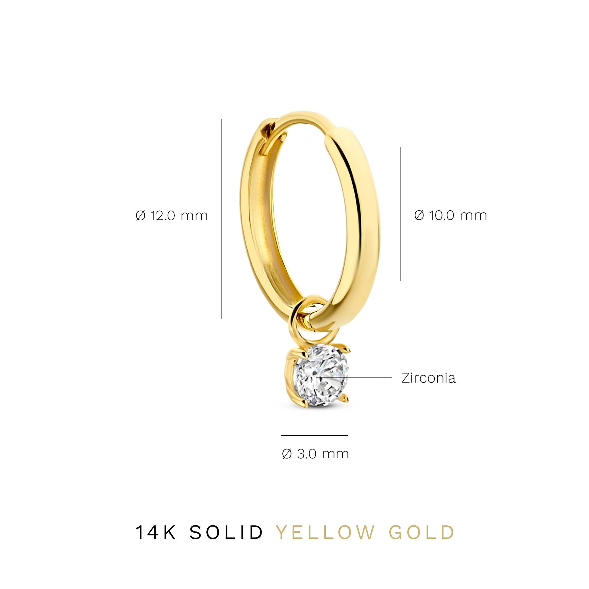 Cadeau d'Isabel 14 karat gold earring set with zirconia stones - - Isabel Bernard